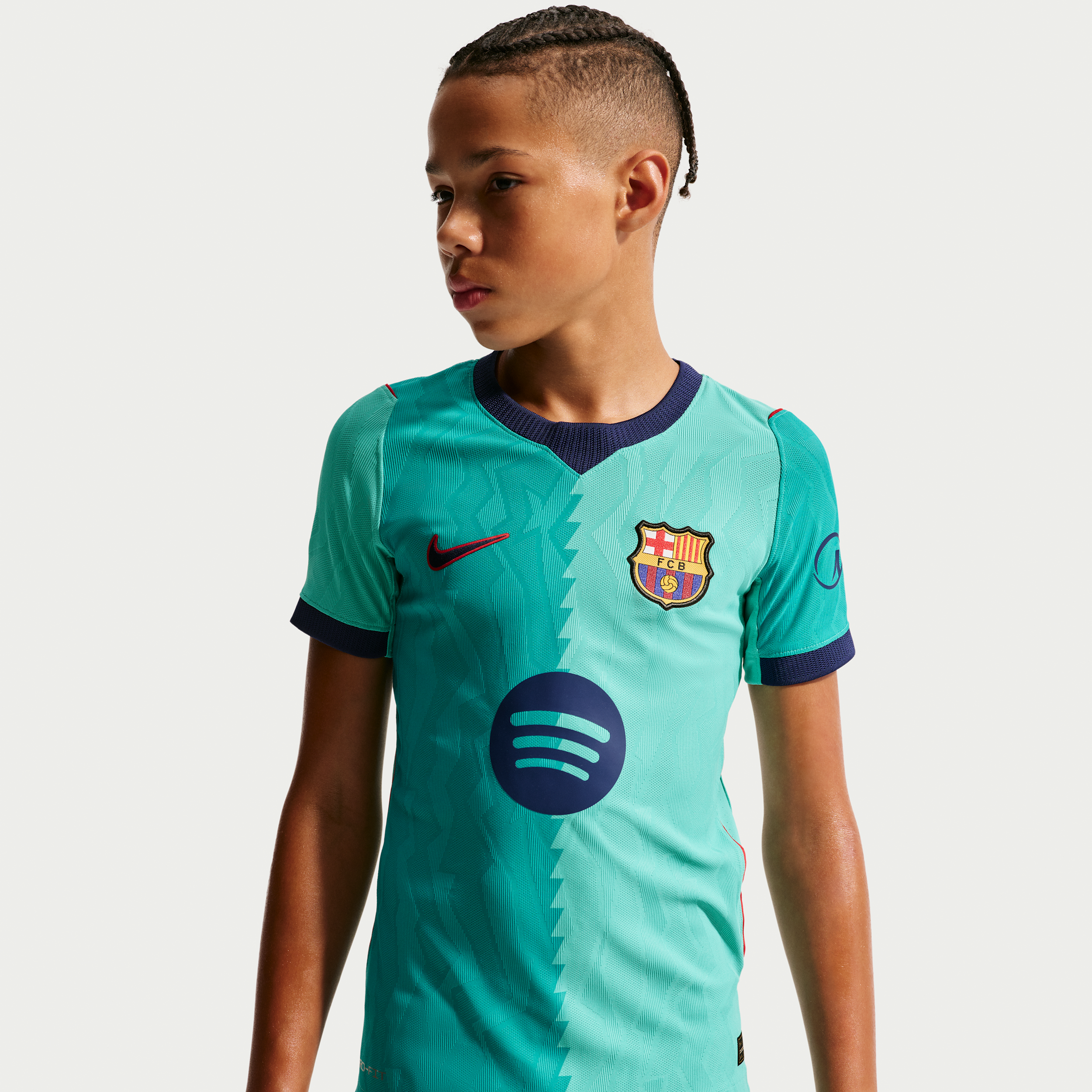 FC Barcelona 2026/27 Match Third Nike Aero-FIT Authentic-fodboldtrøje til større børn - grøn
