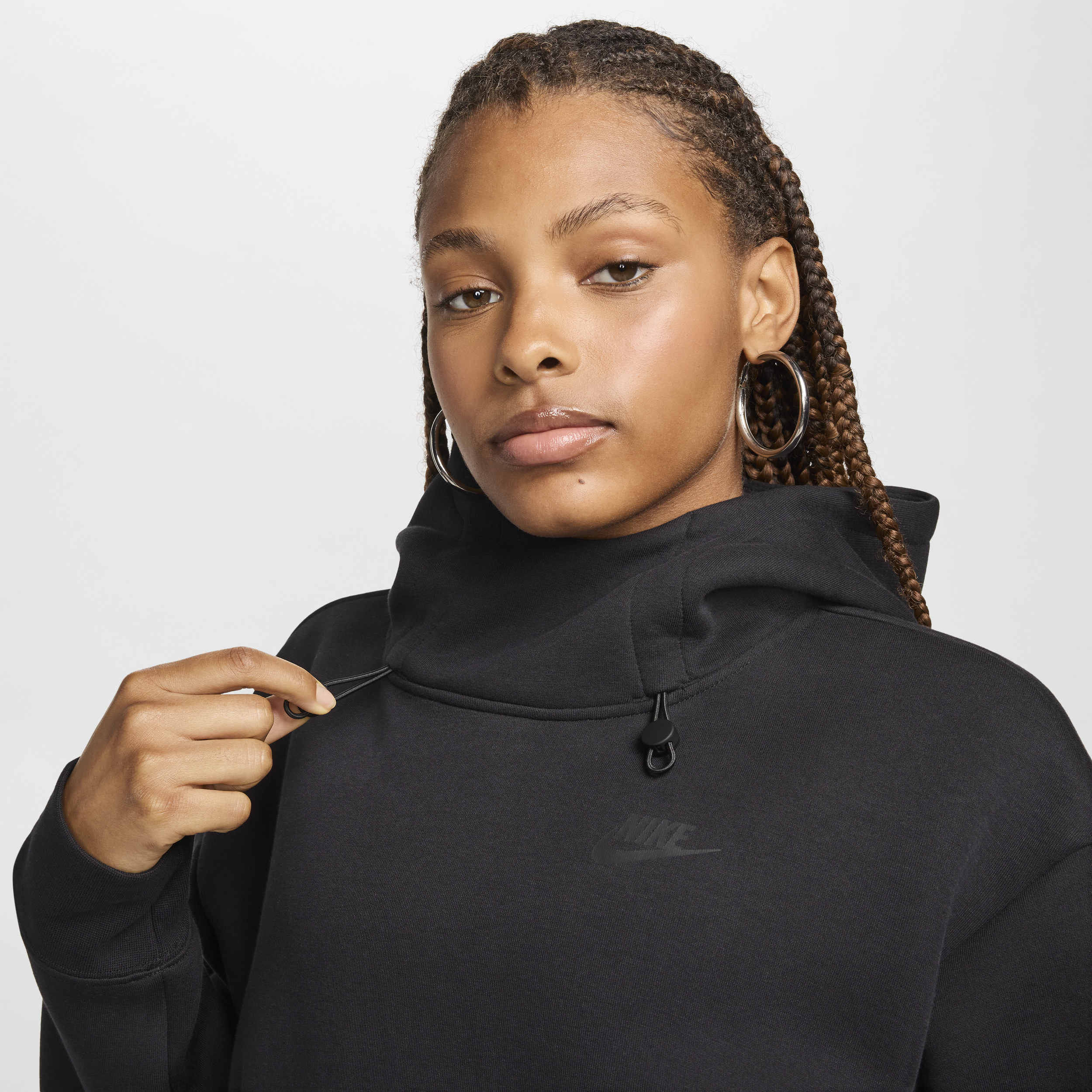 Sweat à capuche oversize Nike Sportswear Tech Fleece pour femme - Noir
