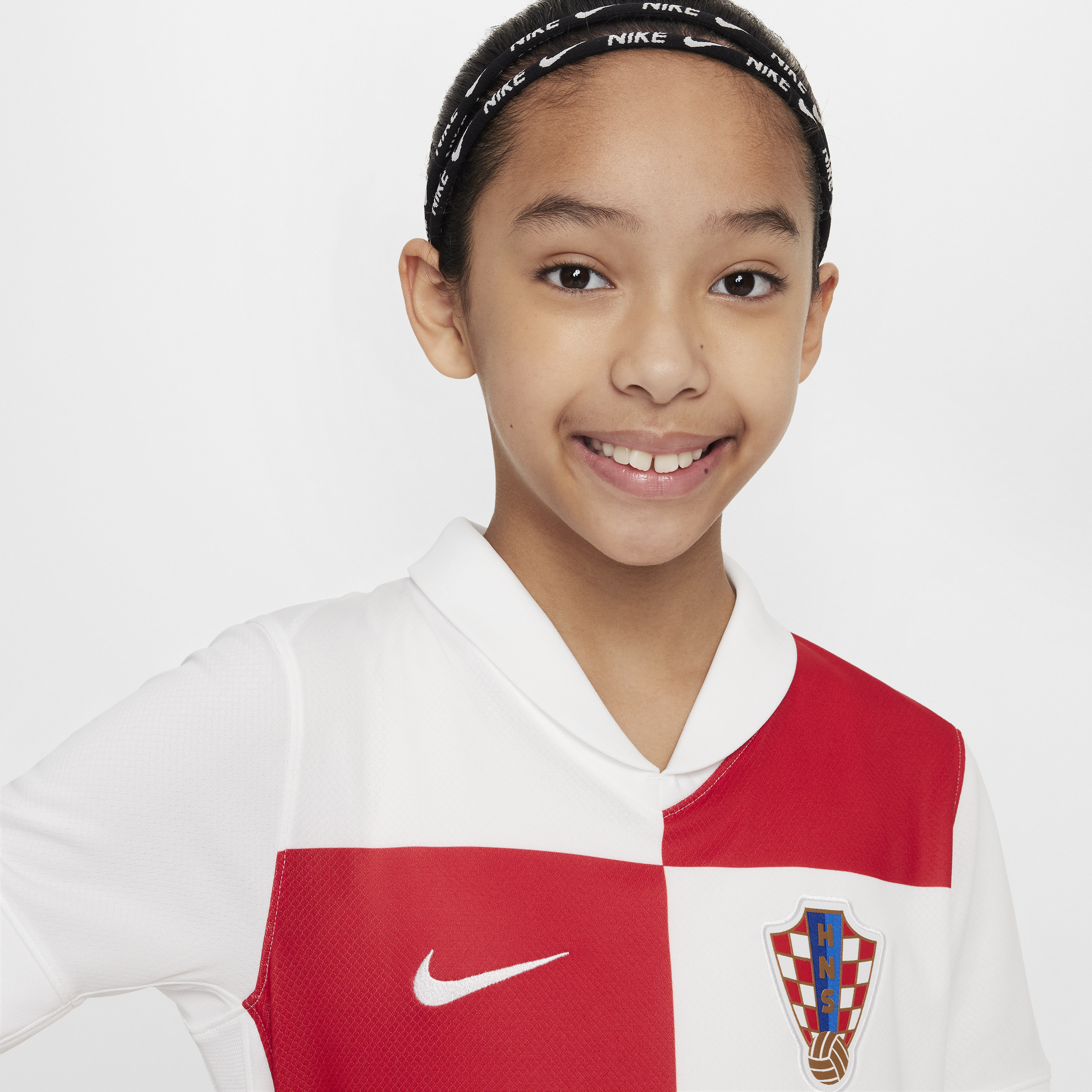 Nike Kroatië 2024 25 Stadium Thuis Dri-FIT replica voetbalshirt voor kids Wit