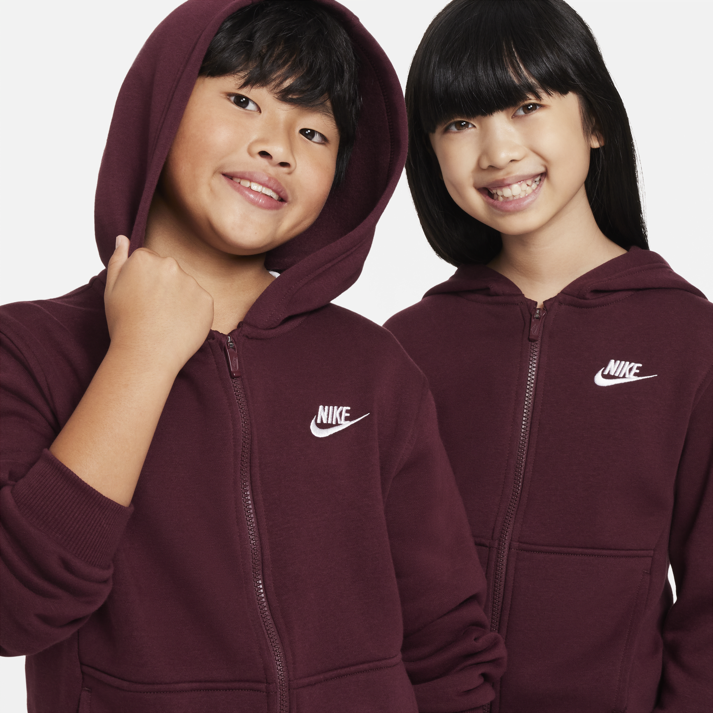 Nike Sportswear Club Fleece hoodie met rits voor kids Rood