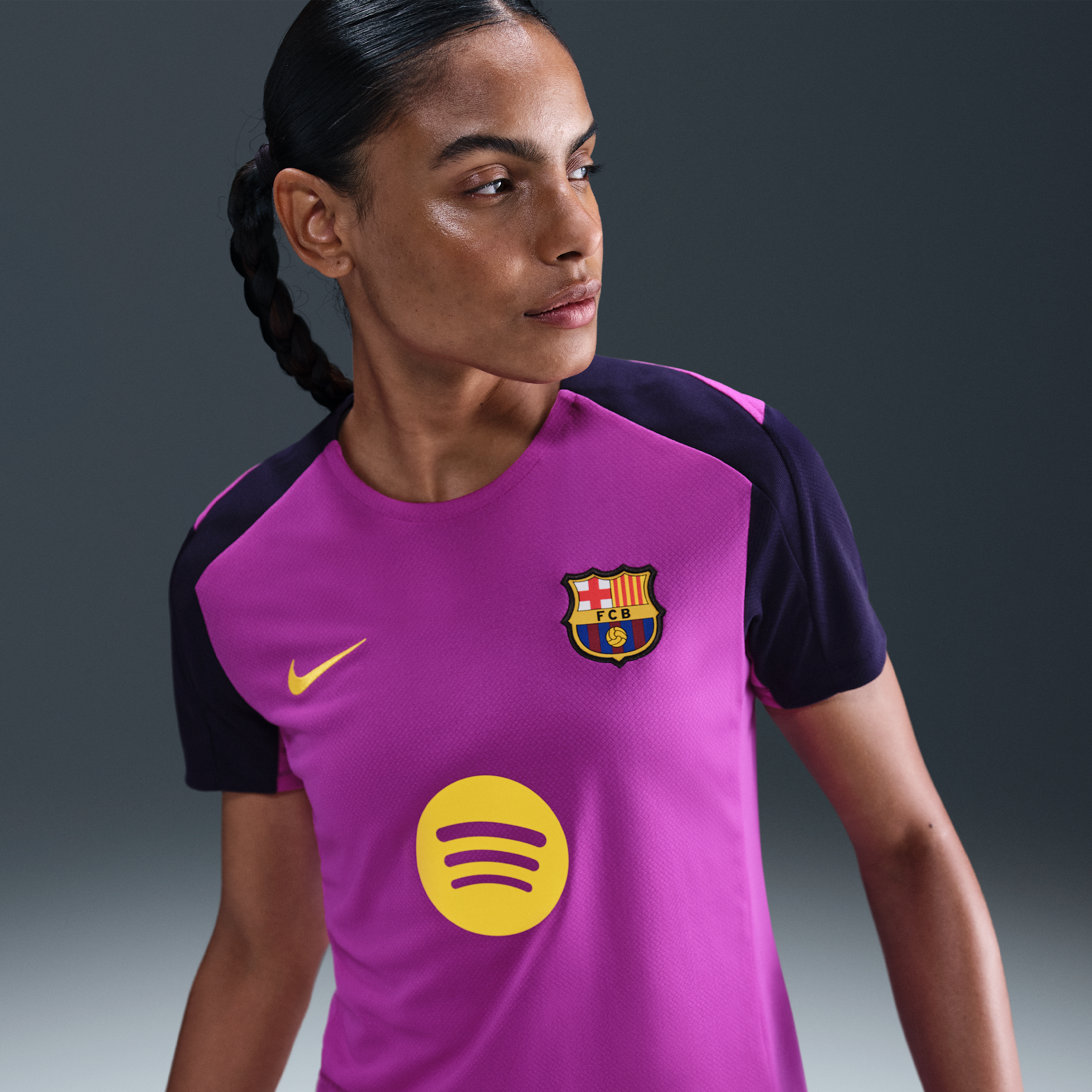 Nike FC Barcelona Strike  Dri-FIT voetbaltop met korte mouwen voor dames - Paars