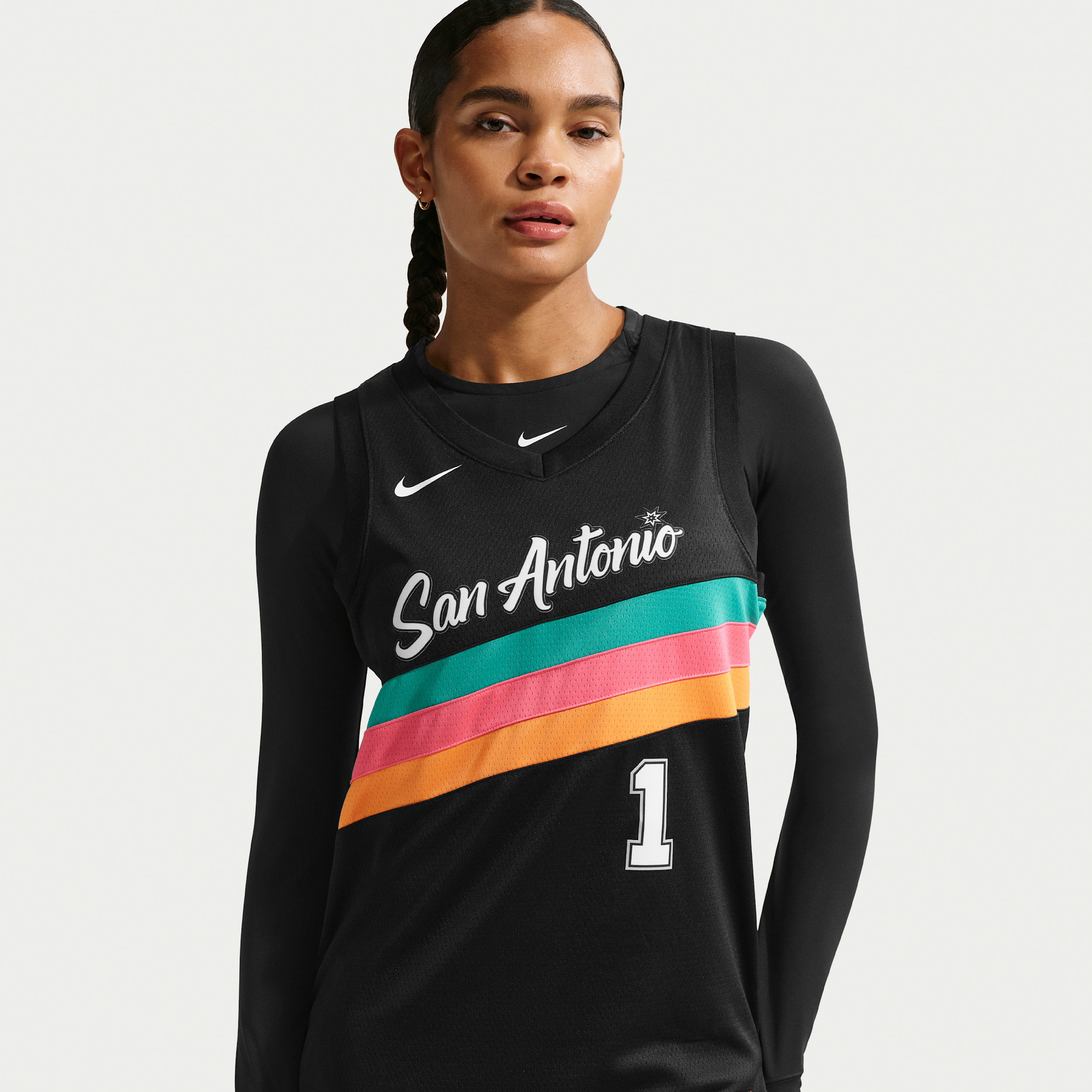 Thumbnail - Victor Wembanyama San Antonio Spurs City Edition Nike NBA Swingman Trikot für Herren - Schwarz