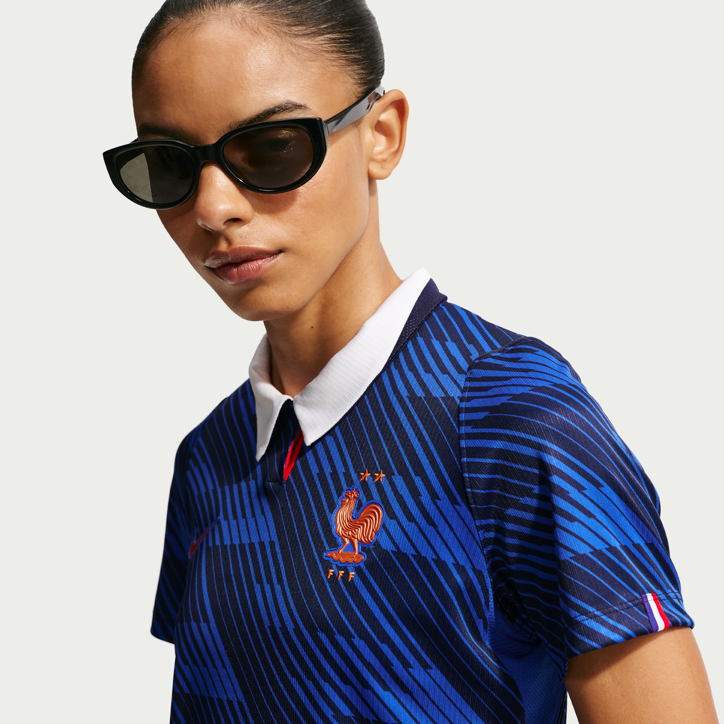 Frankrig National Team 2026 Stadium Home Nike Dri-FIT-fodboldtrøje til kvinder - blå