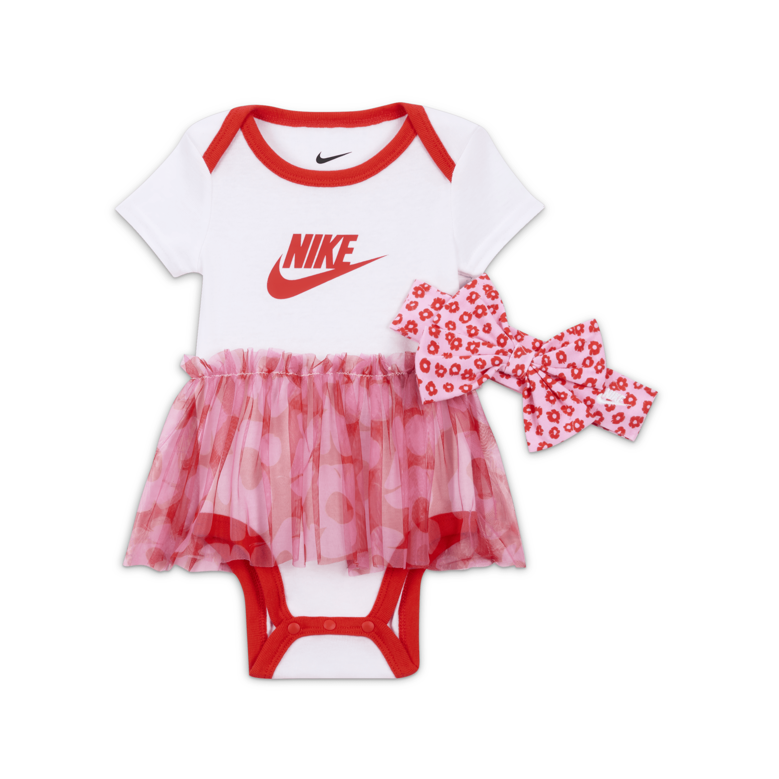 Nike Your Move tweedelige romper met tutu en hoofdband voor baby's (0-9 maanden) Wit