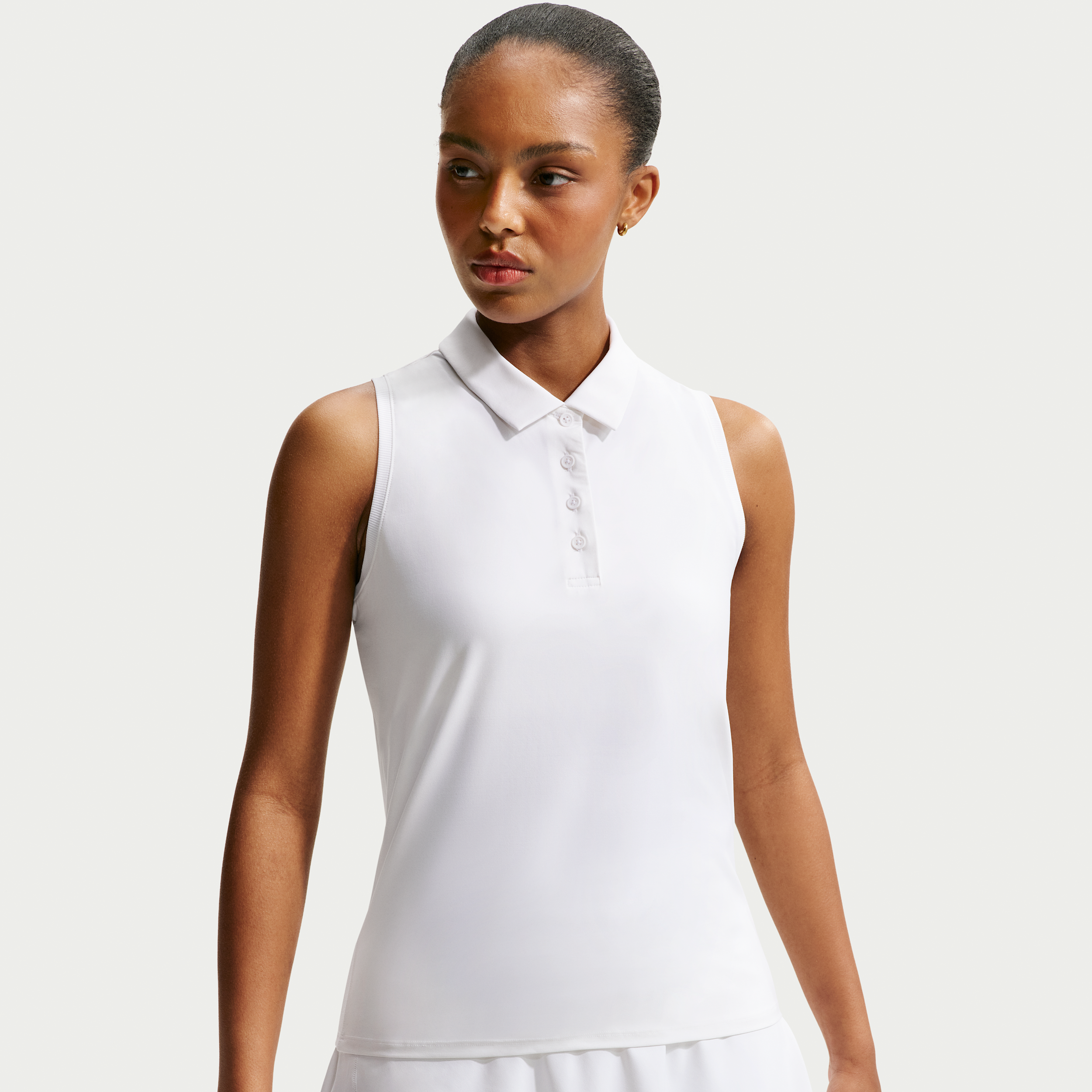 Thumbnail - Nike Victory Dri-FIT ärmelloses Poloshirt (Damen) - Weiß