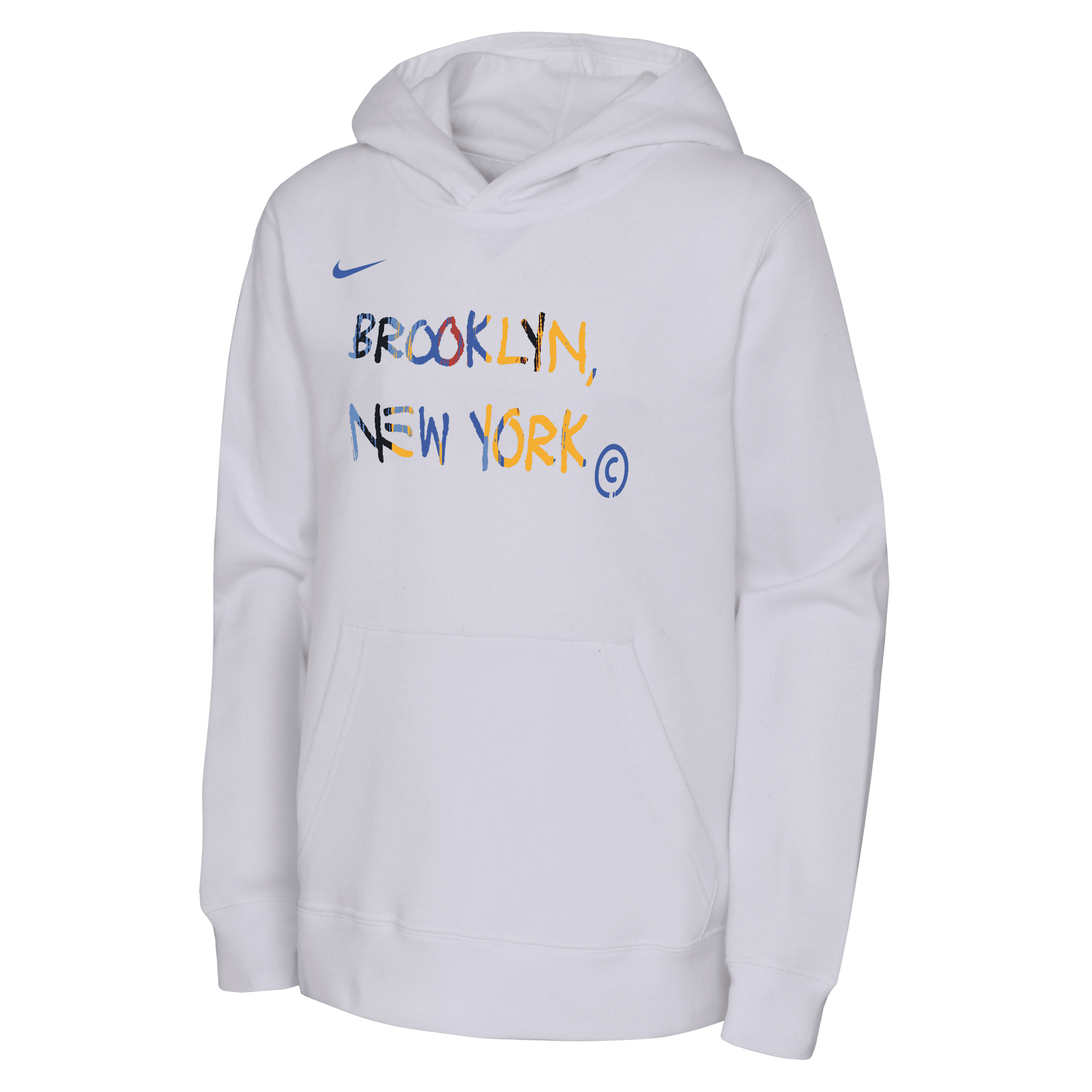 Nike Brooklyn Nets City Edition NBA-fleecehoodie voor kids Wit