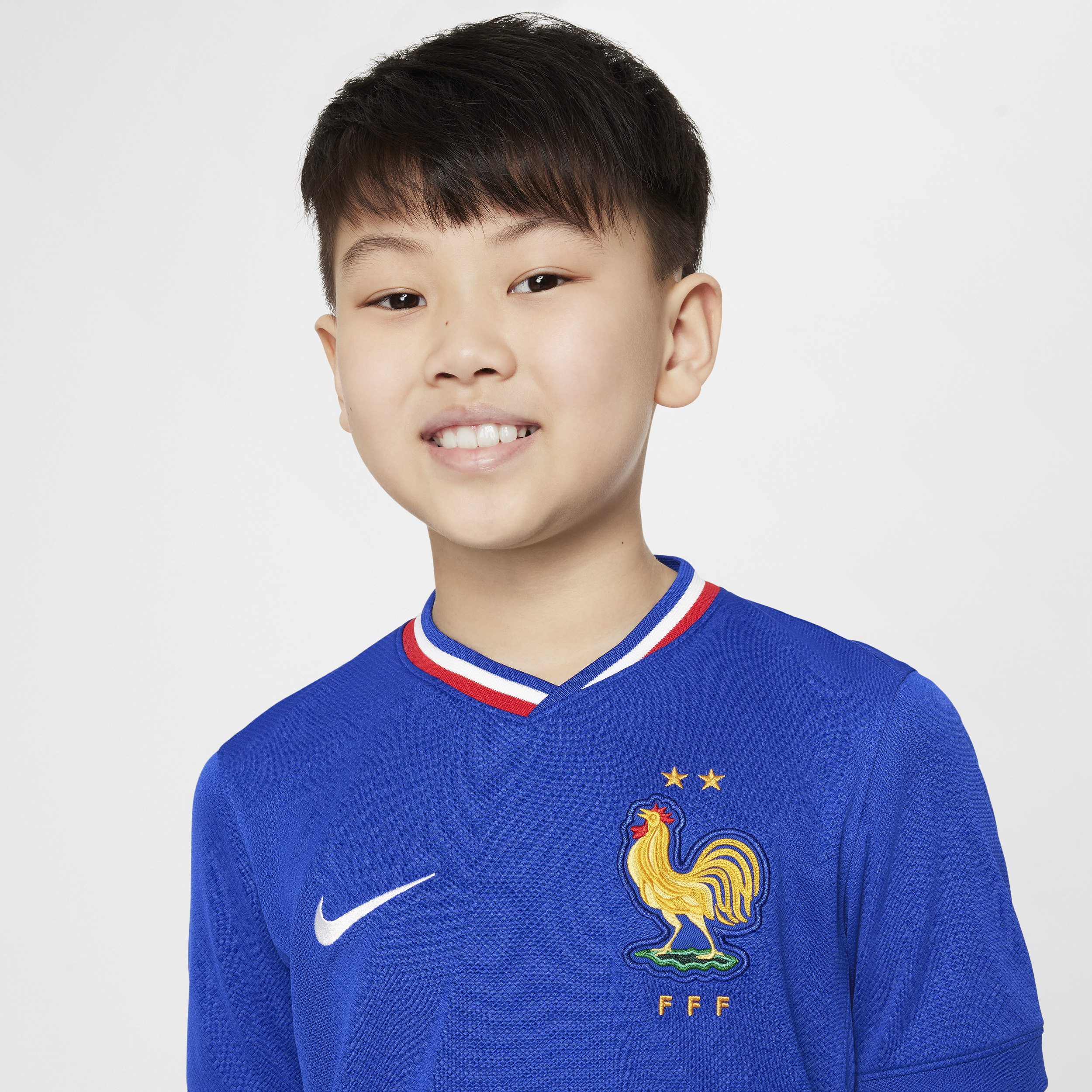 Nike FFF (herenelftal) 2024 25 Stadium Thuis Dri-FIT replica voetbalshirt voor kids Blauw