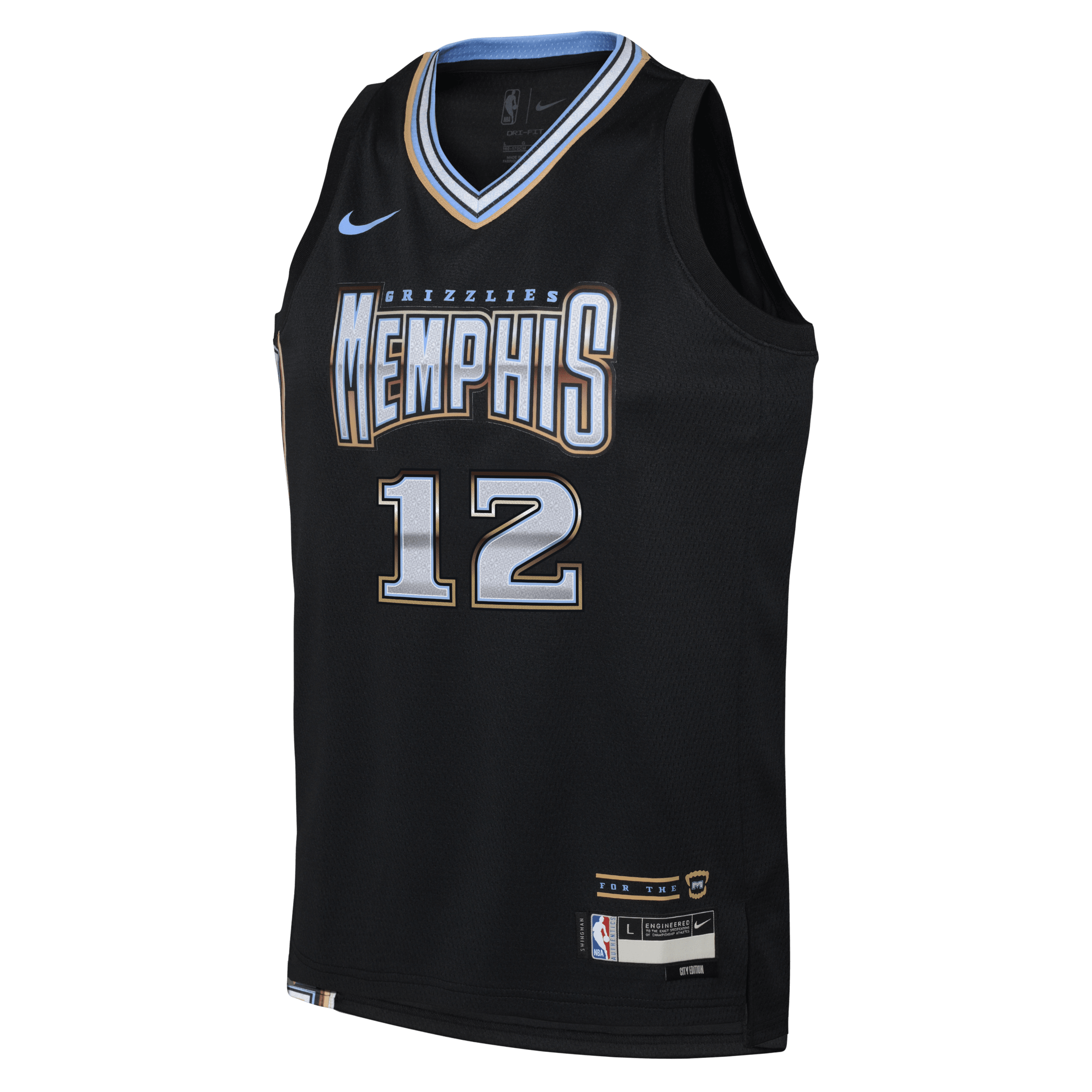 Nike Ja Morant Memphis Grizzlies City Edition Swingman NBA-jersey met Dri-FIT voor kids Zwart