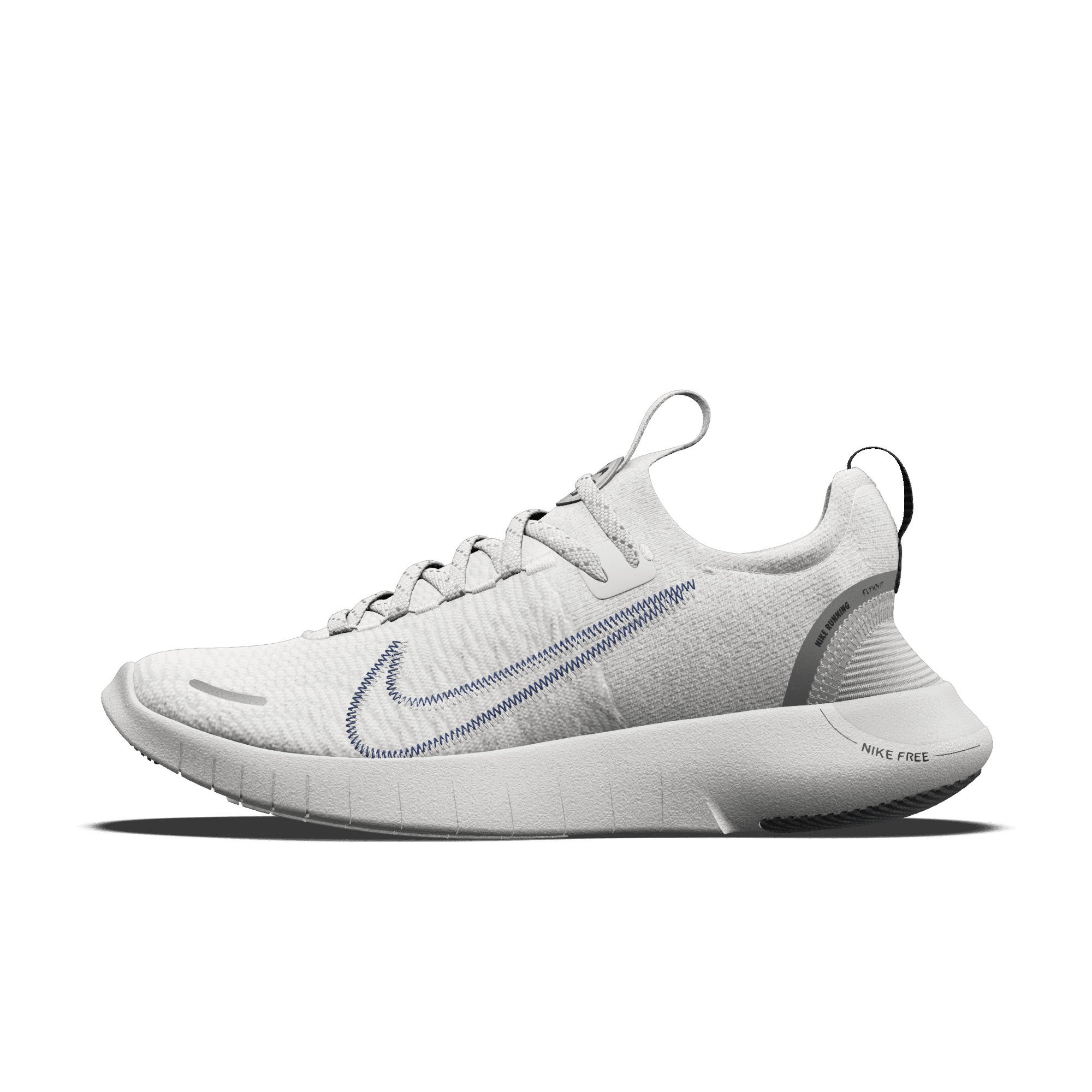Damskie personalizowane buty do biegania po asfalcie Nike Free RN By You - Biel
