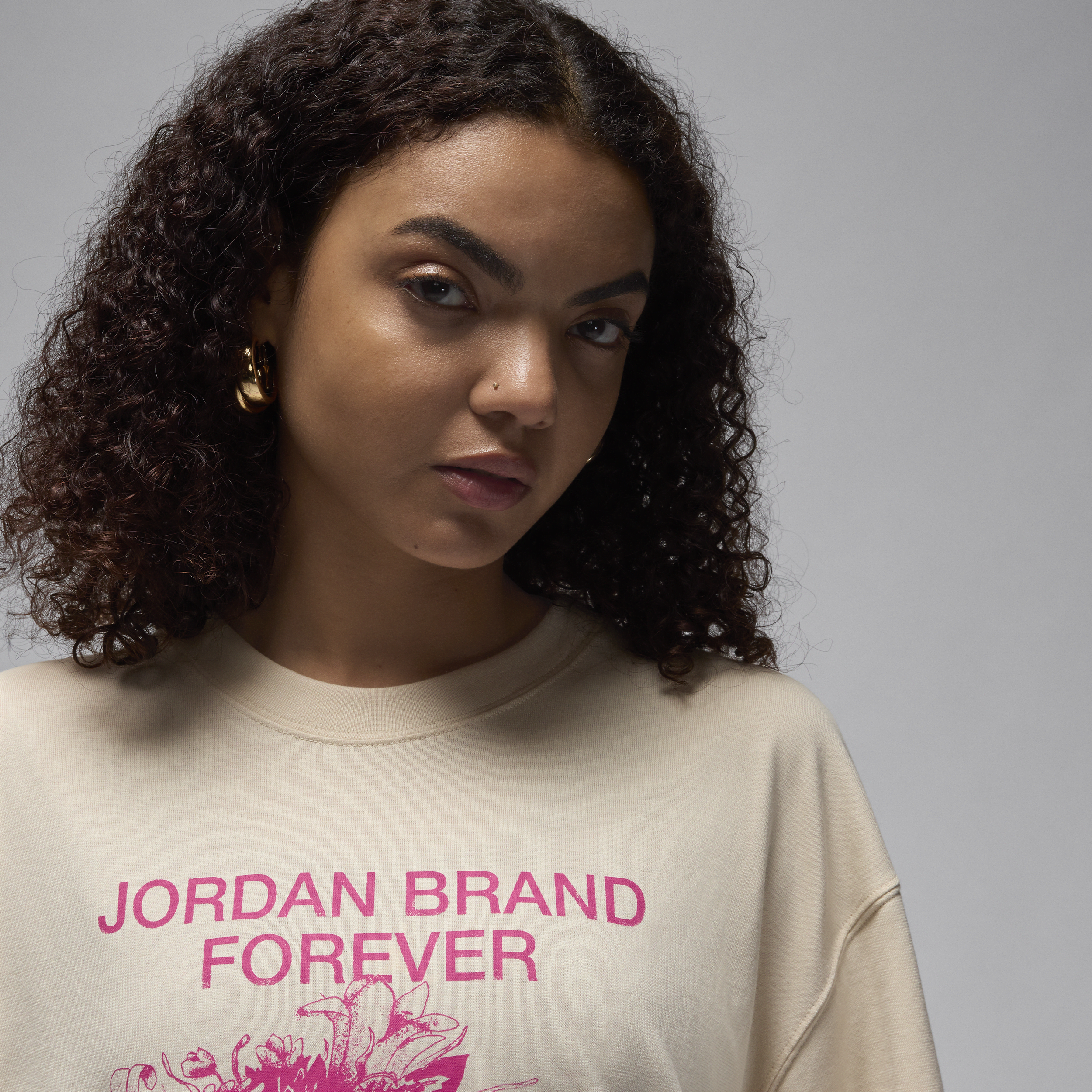 T-shirt à motif oversize Jordan pour femme - Marron