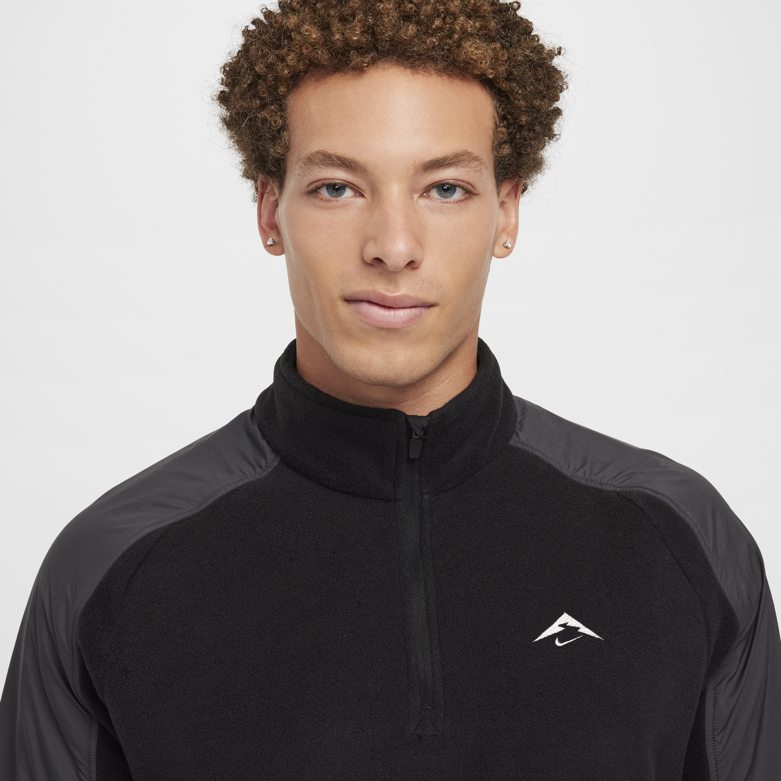 Haut de running en tissu Fleece à 1/4 de zip Nike Trail Polartec® pour homme - Noir