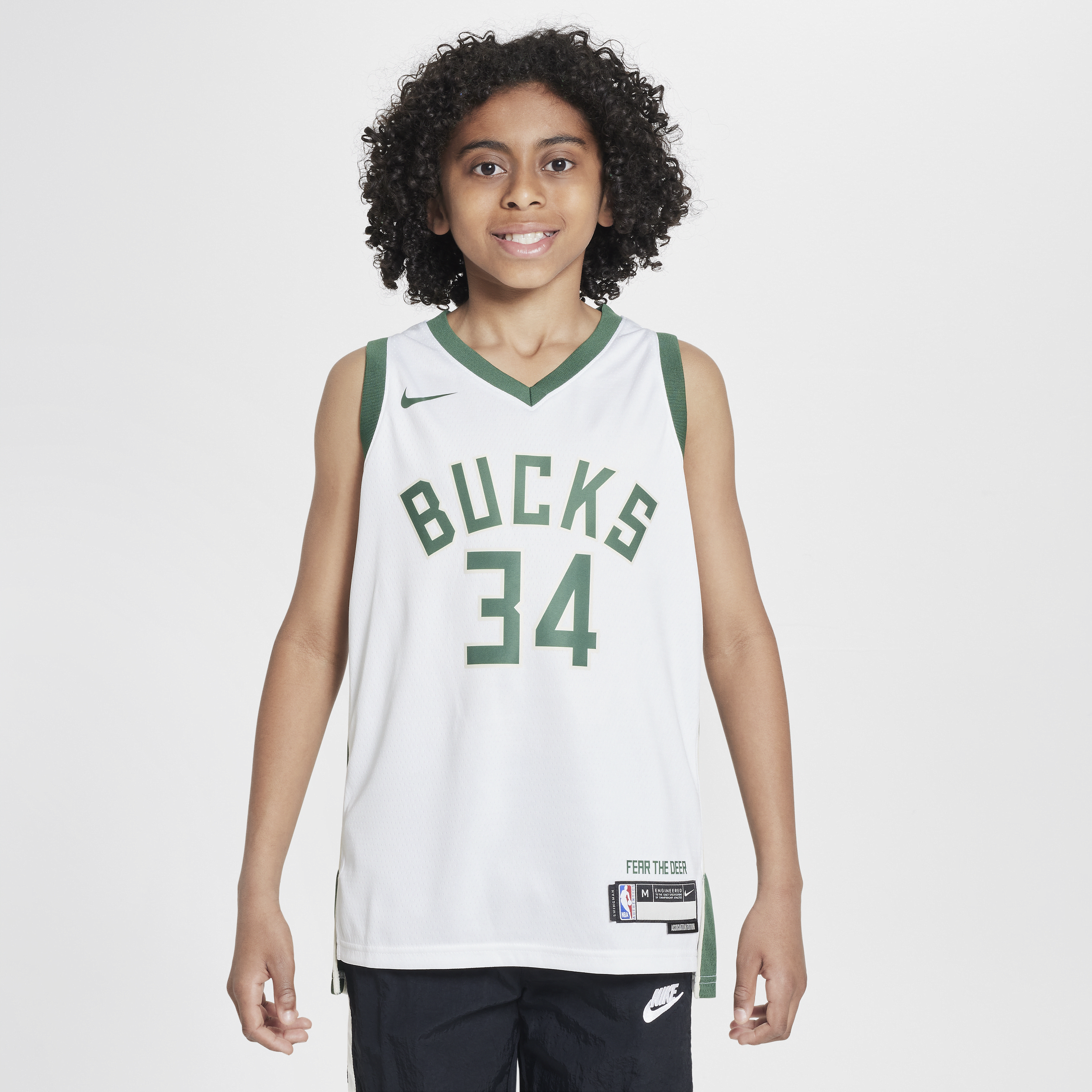 Nike Milwaukee Bucks 2022 23 Association Edition Swingman NBA-jersey voor kids Wit