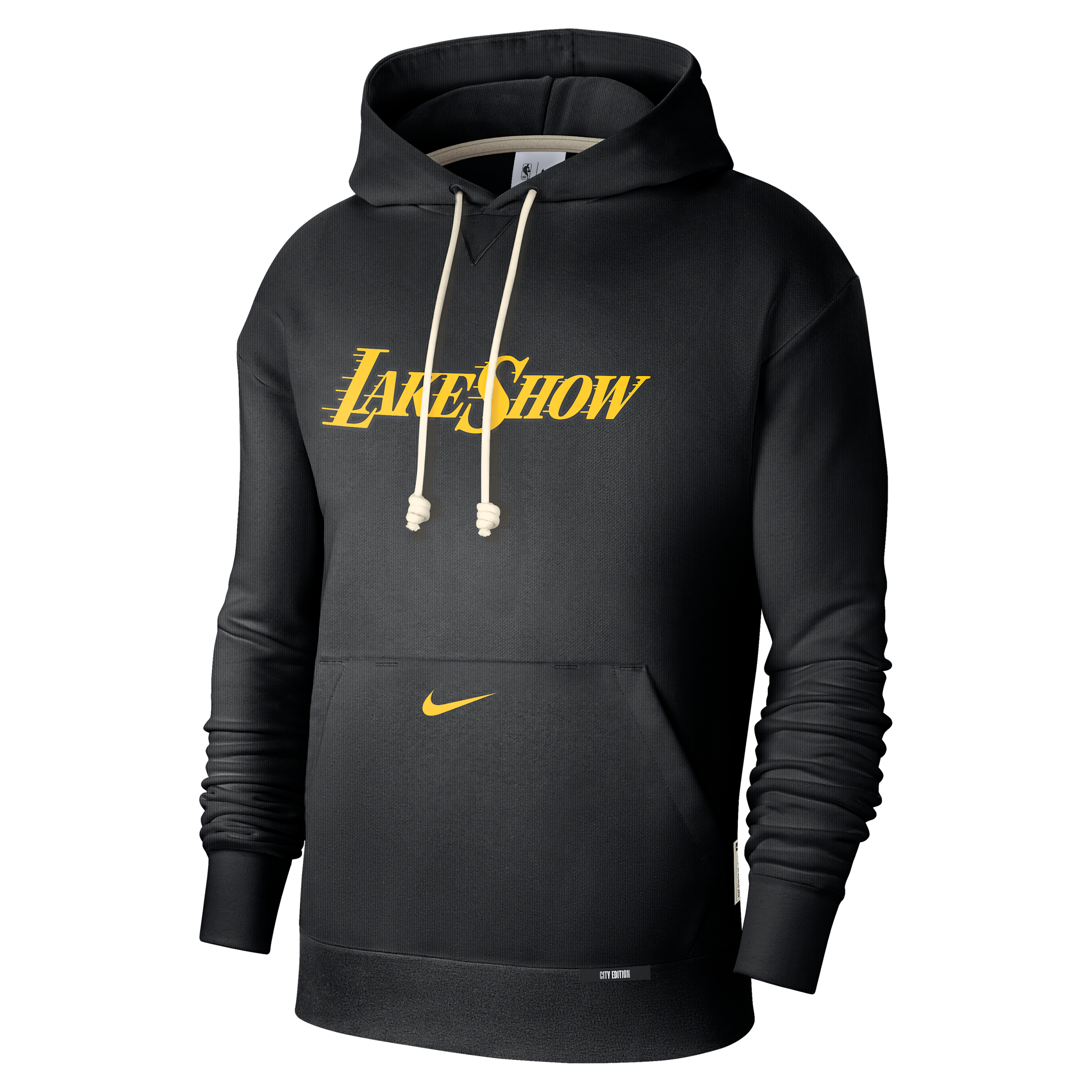 Los Angeles Lakers Standard Issue City Edition Men’s Nike Dri-FIT NBA Courtside Hoodie – Black – Polyester/Cotton Los Angeles Lakers Standard Issue City Edition Men’s Nike Dri-FIT NBA Courtside Hoodie – Black – Polyester/Cotton