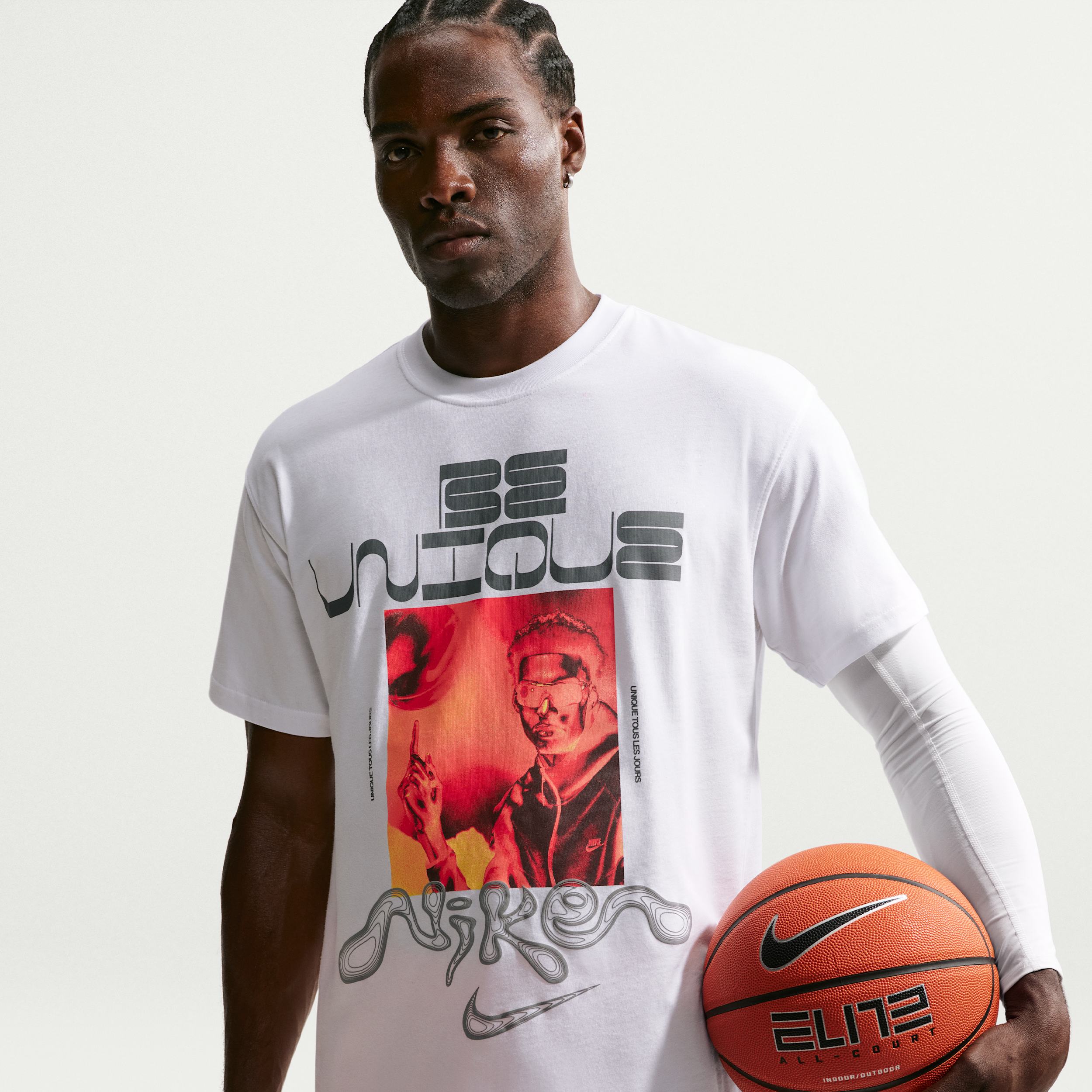 Thumbnail - Victor Wembanyama Basketball-T-Shirt (Herren) - Weiß