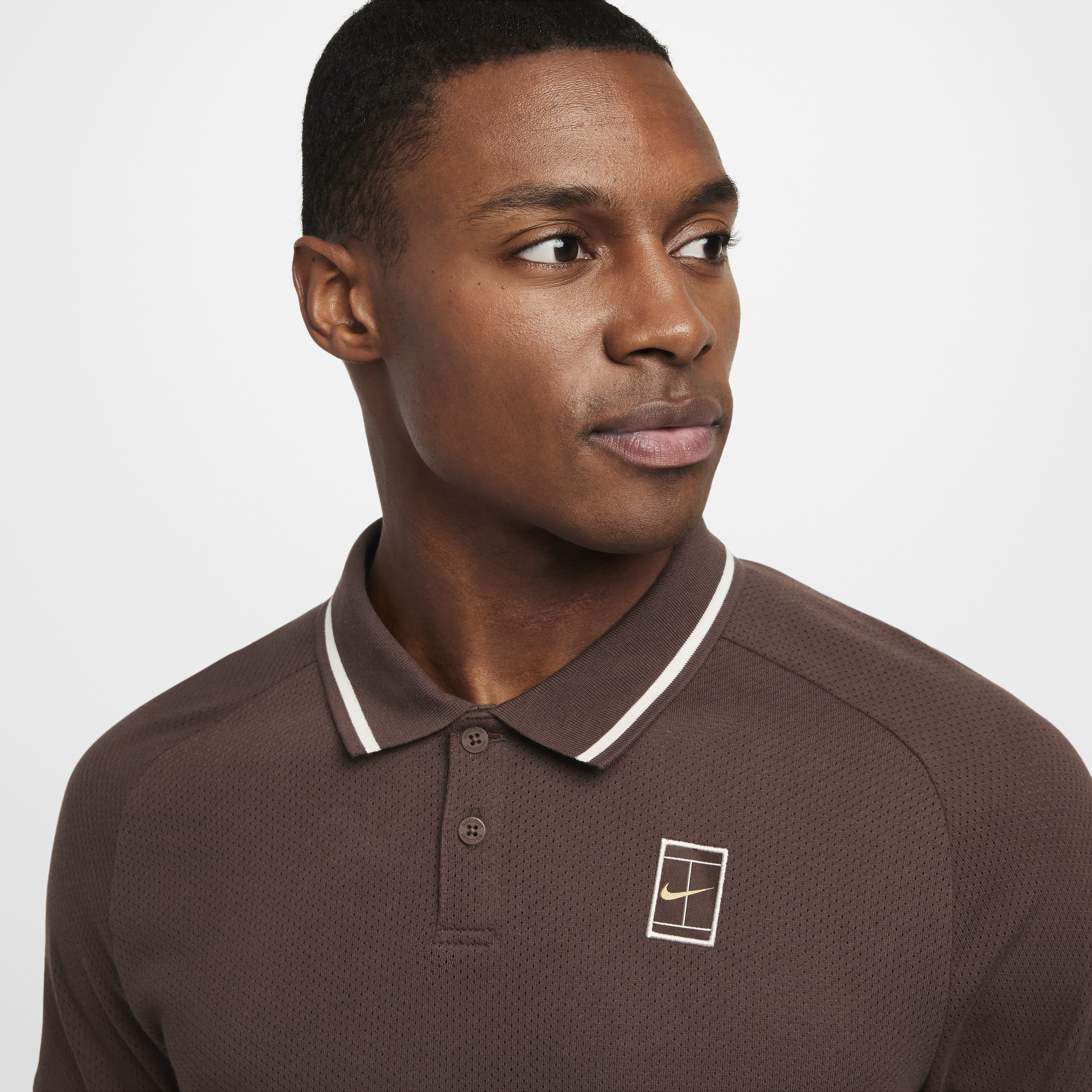 Polo de tennis NikeCourt Heritage pour Homme - Marron