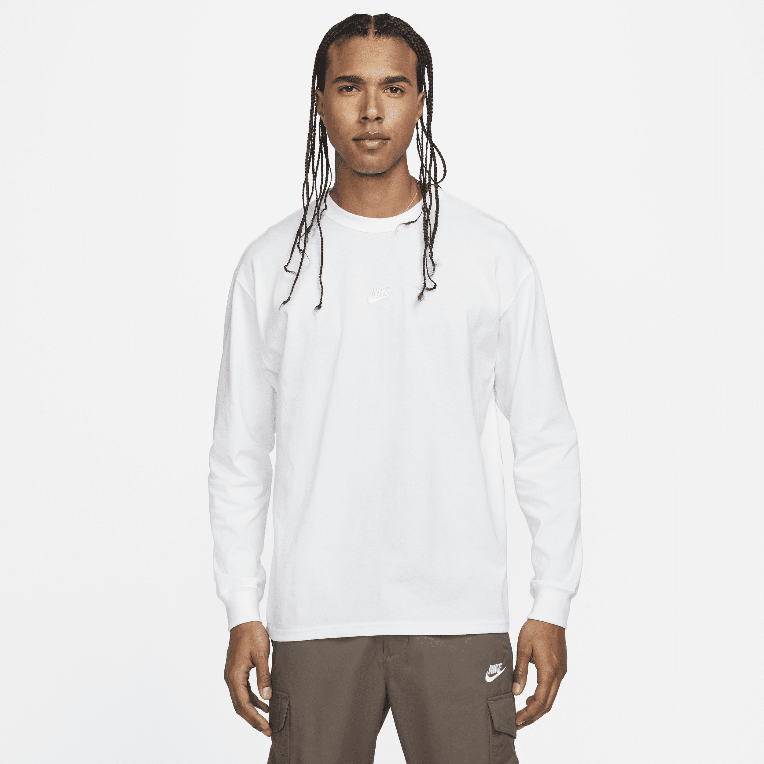 Image of Nike Sportswear Premium Essentials T-shirt met lange mouwen voor heren - Wit