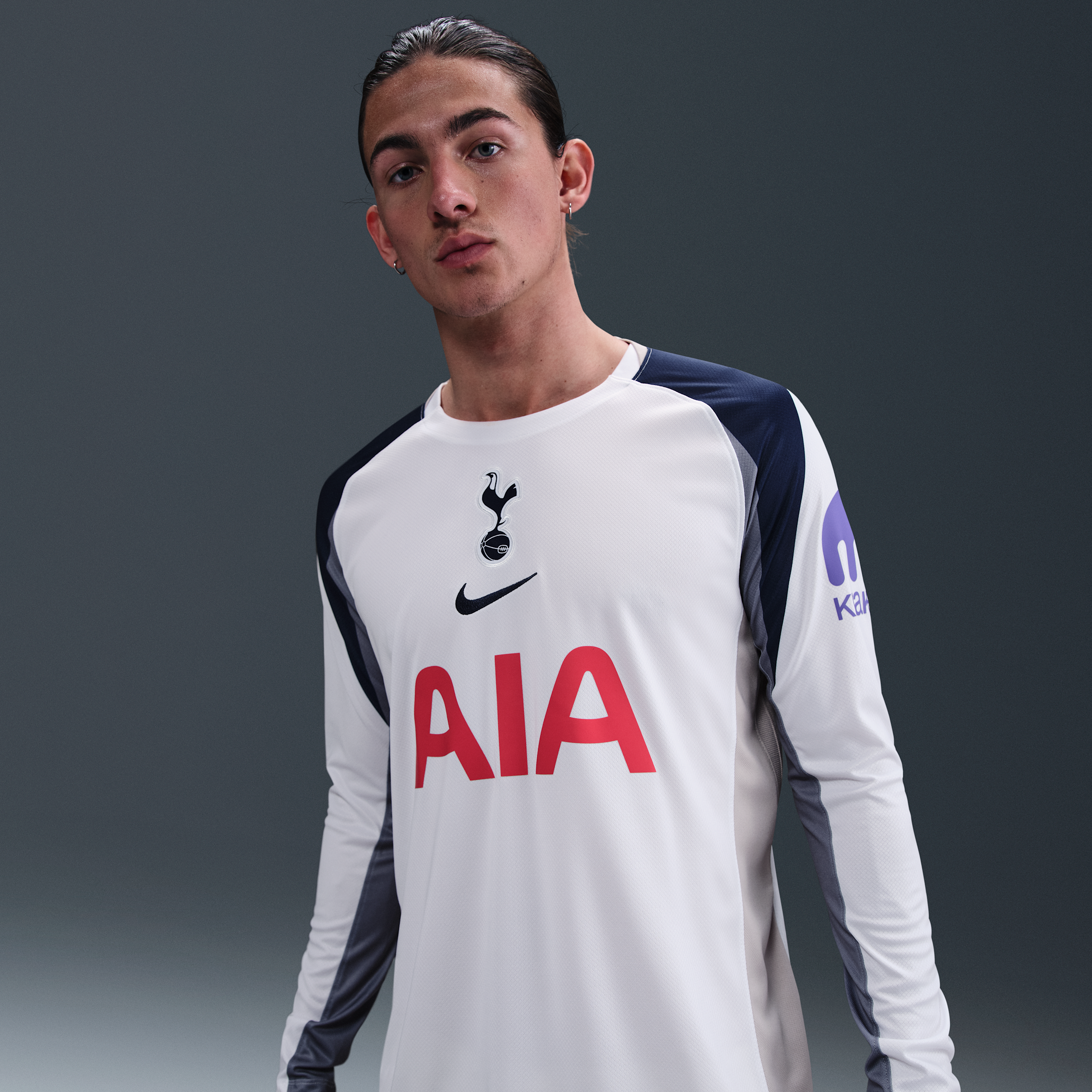 Langærmet Tottenham Hotspur 2025/26 Stadium Home Nike Dri-FIT-Replica-fodboldtrøje til mænd - hvid