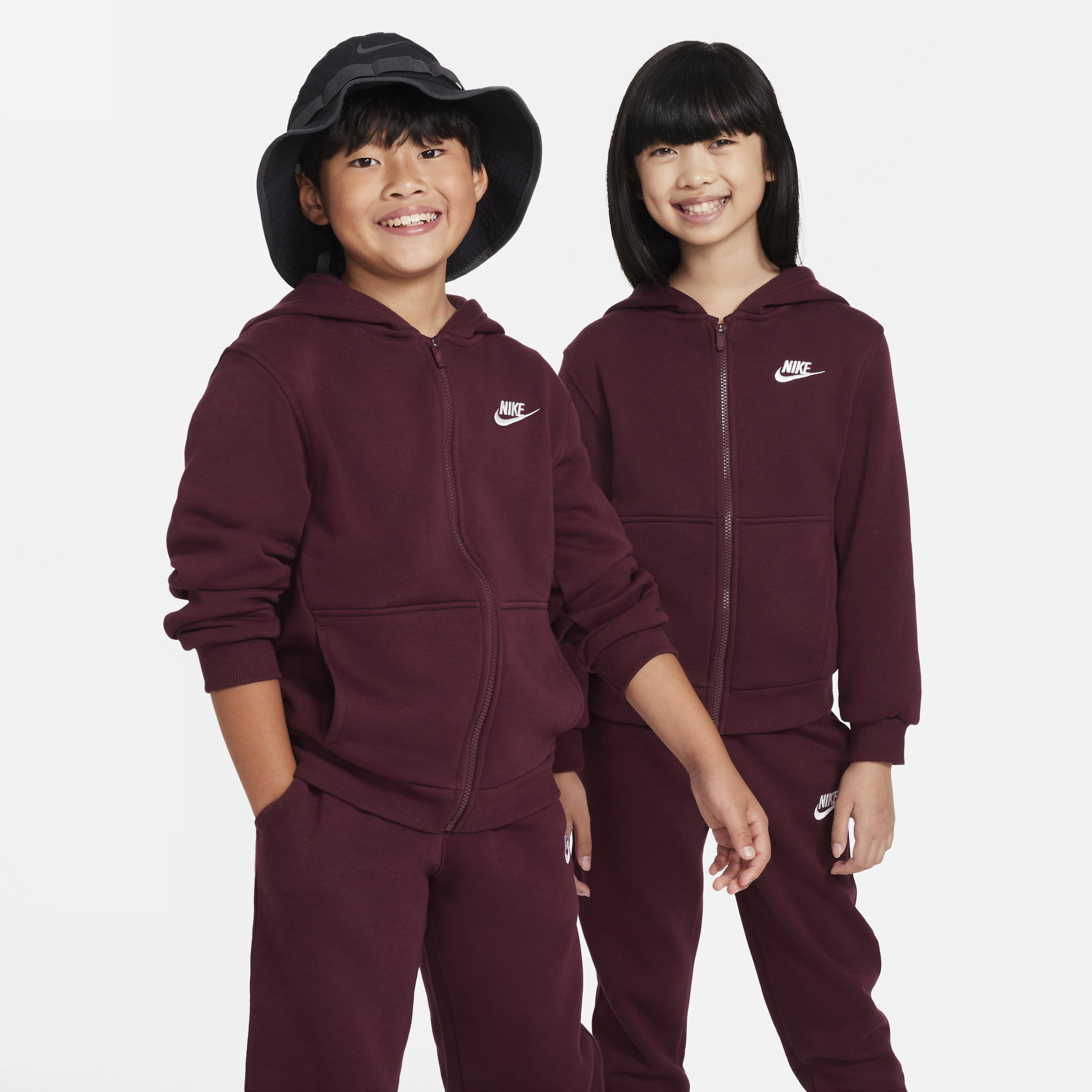 Nike Sportswear Club Fleece hoodie met rits voor kids Rood