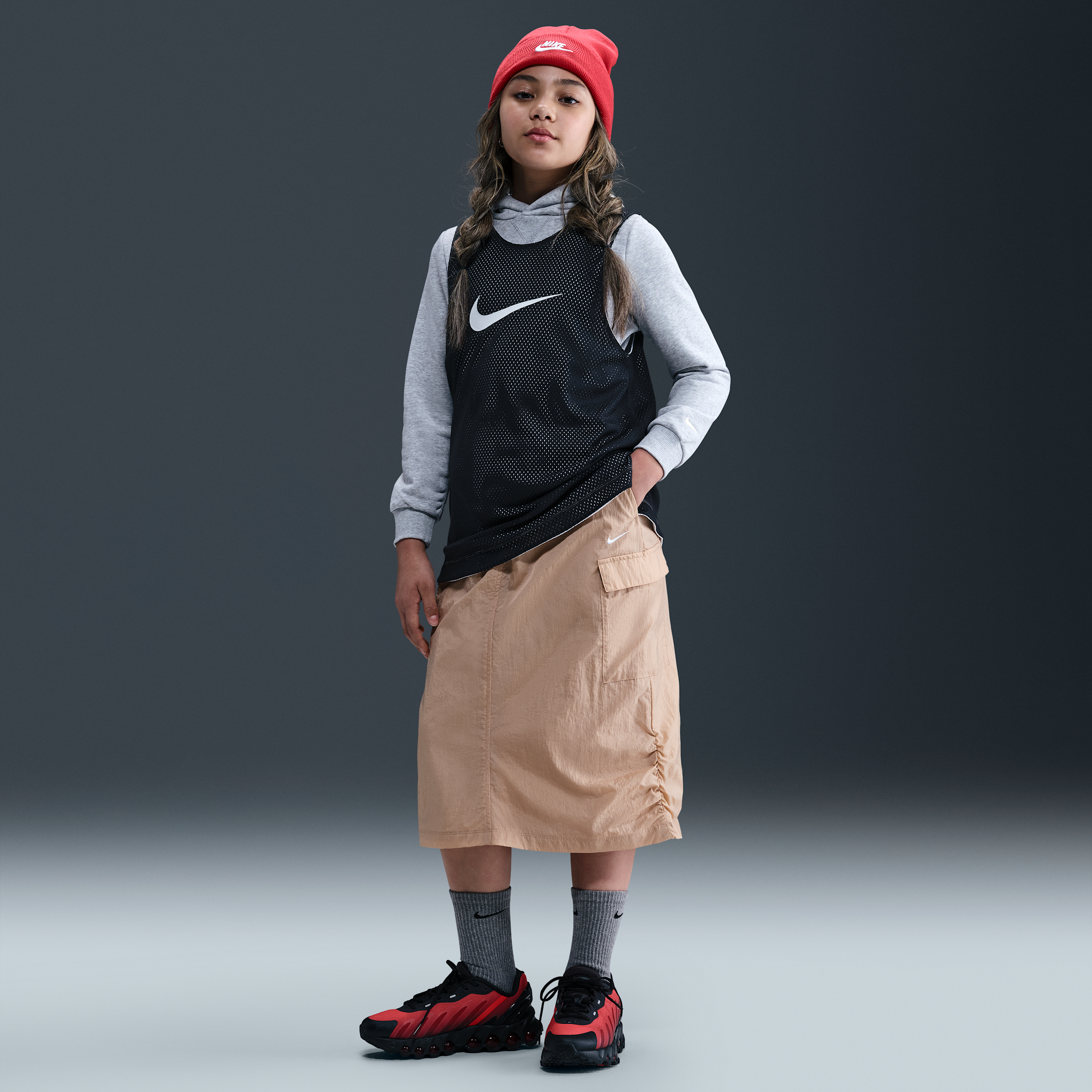 Nike Sportswear Older Kids (Girls) Skirt - Brown - Nylon