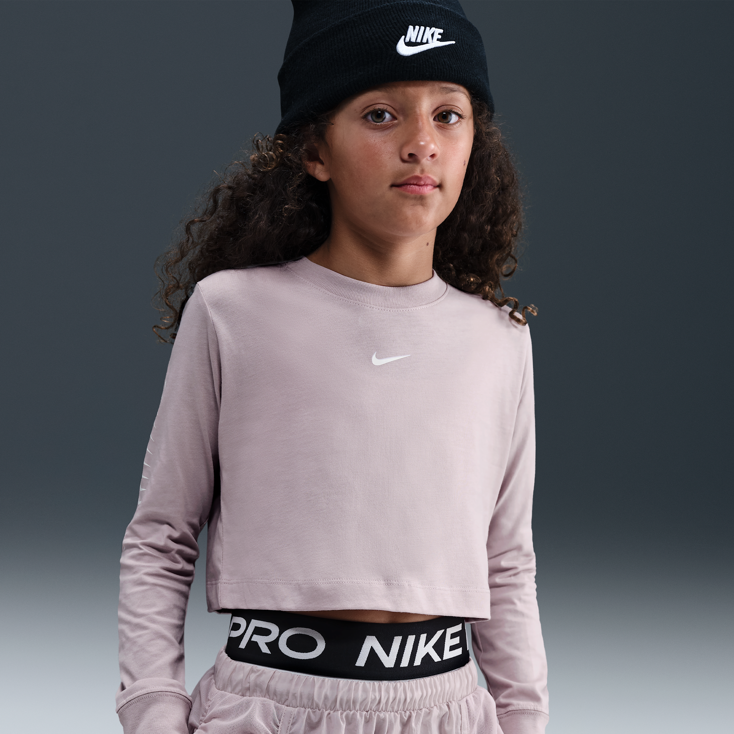 Nike Older Kids' (Girls') Cropped Long-Sleeve T-Shirt - Purple