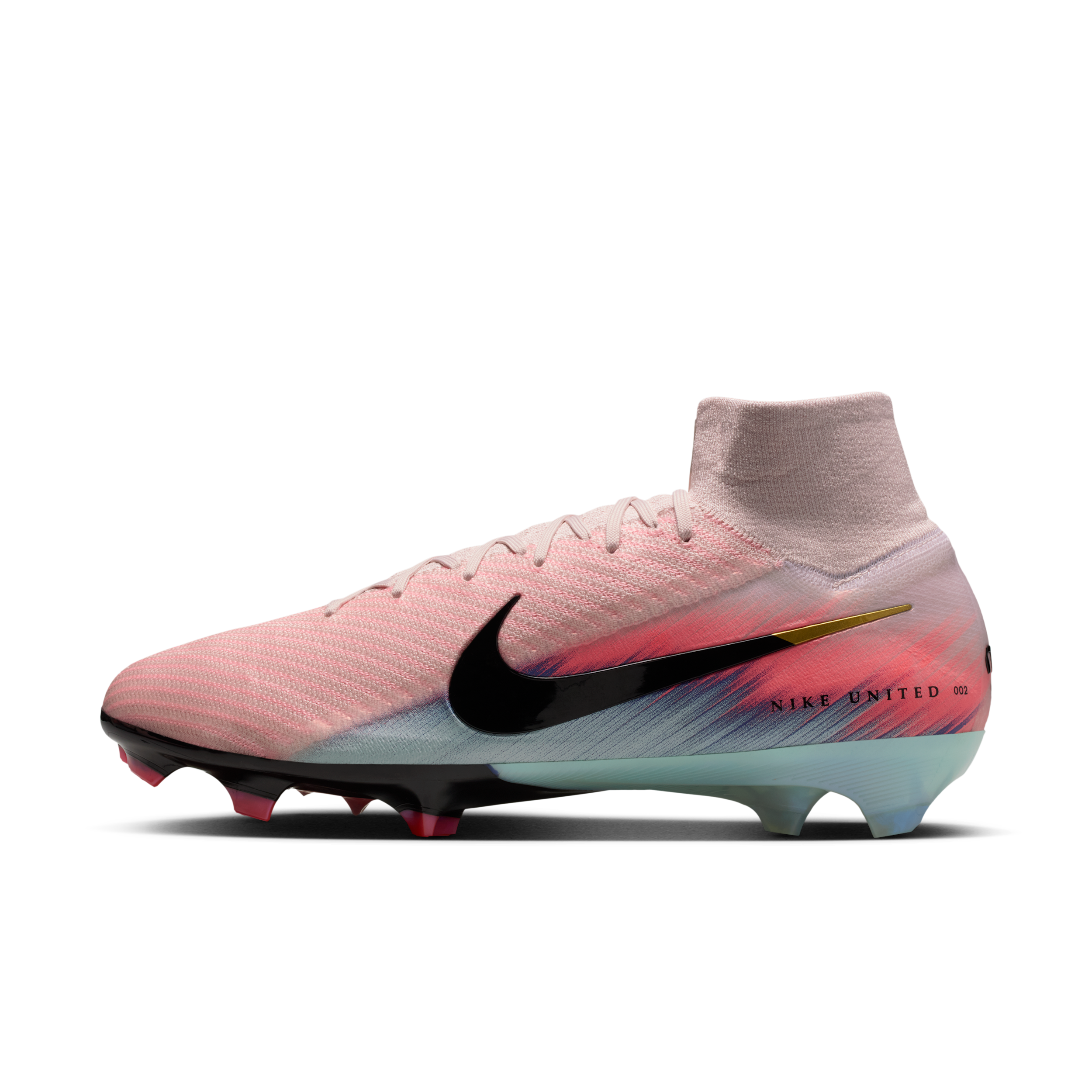 Thumbnail - Nike United Mercurial Superfly 10 Elite High-Top-Fußballschuh für normalen Rasen - Pink