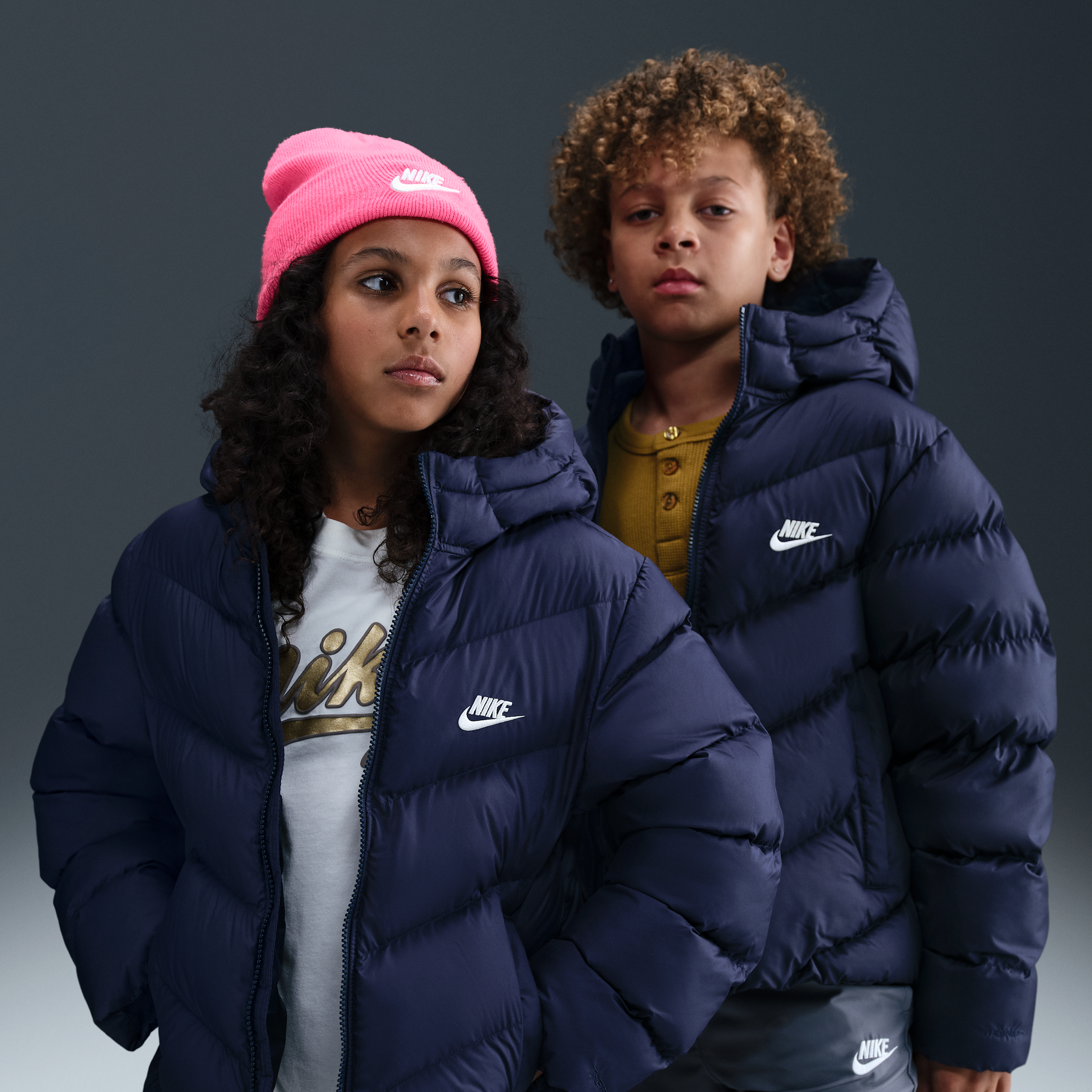 Nike Sportswear All Day Play Older Kids Therma-FIT Loose-Fit Puffer Jacket - Blue - Polyester