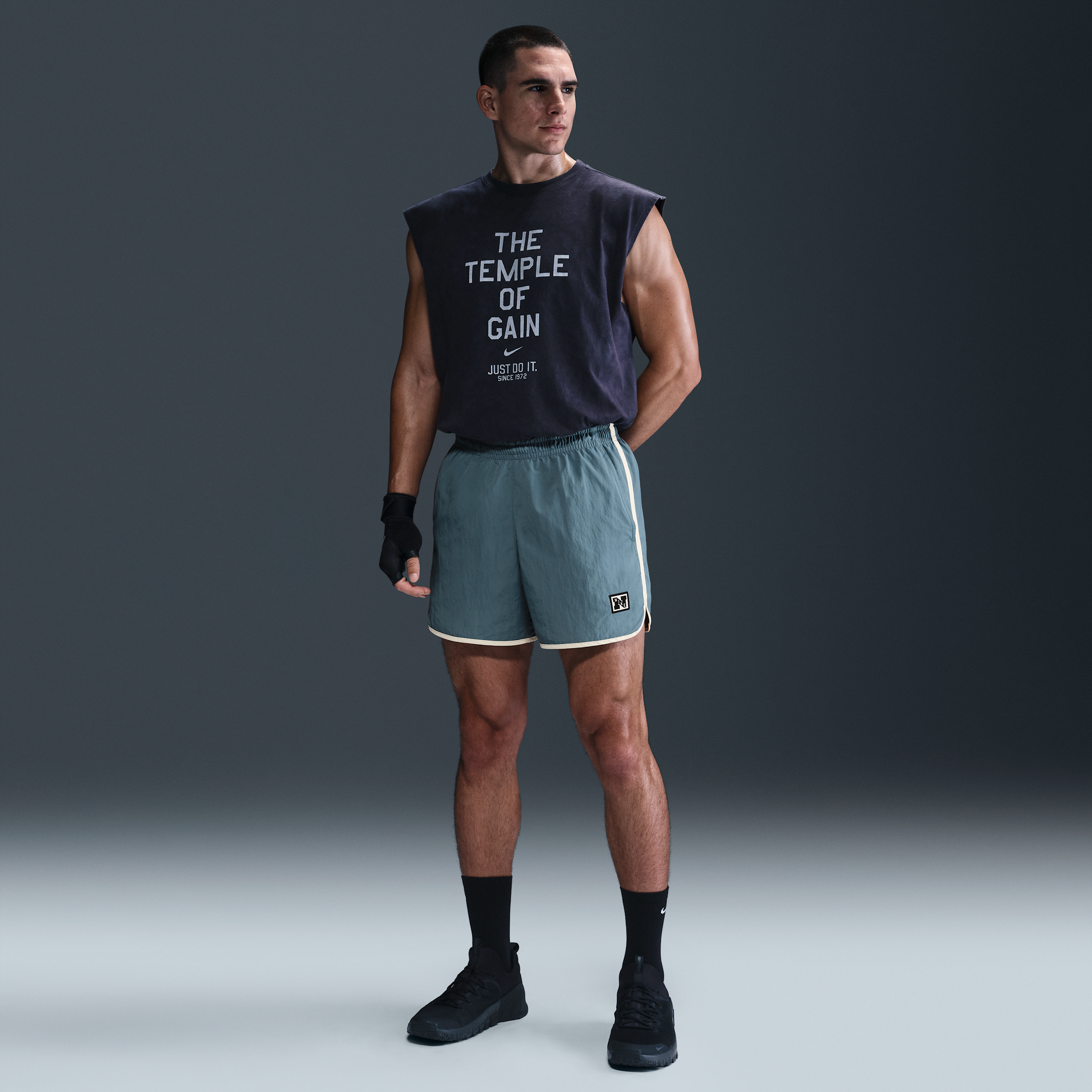 Short de training non doublé Dri-FIT Nike Gym Heritage 13 cm pour homme - Bleu