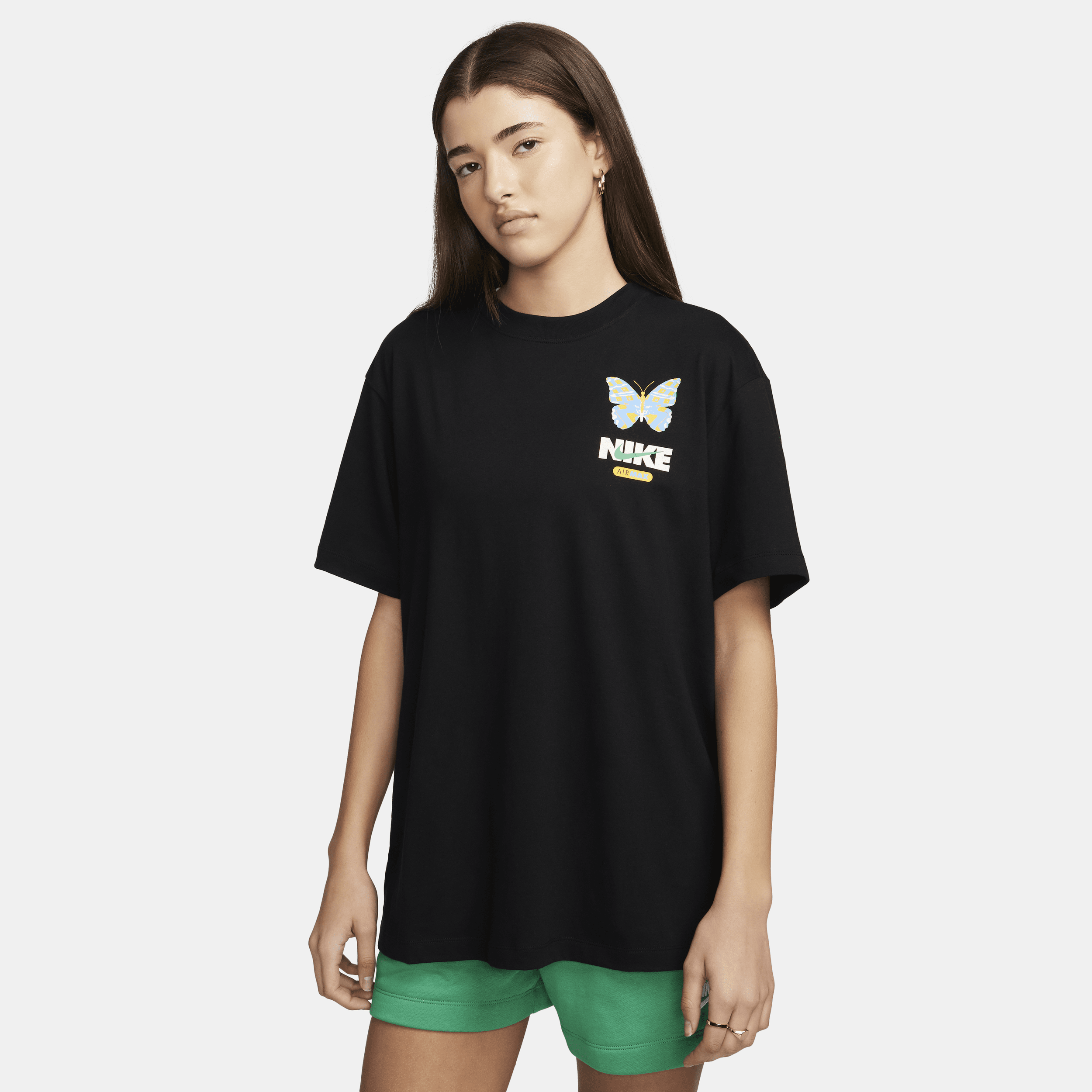 Nike Sportswear boyfriend T-shirt met graphic voor dames Zwart
