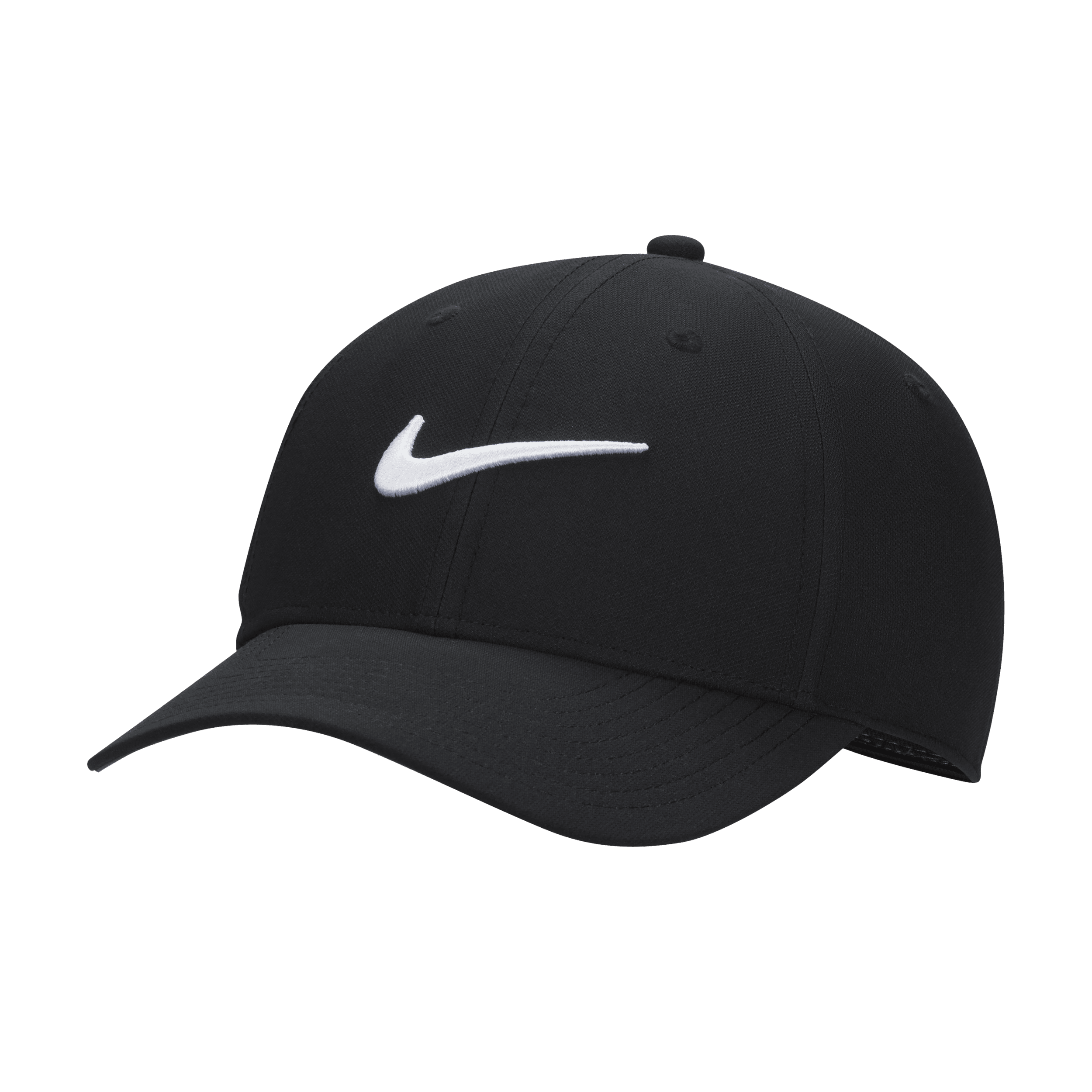 Nike Dri-FIT Club Structured Swoosh Cap - Black - Polyester - 50% Recycled Polyester