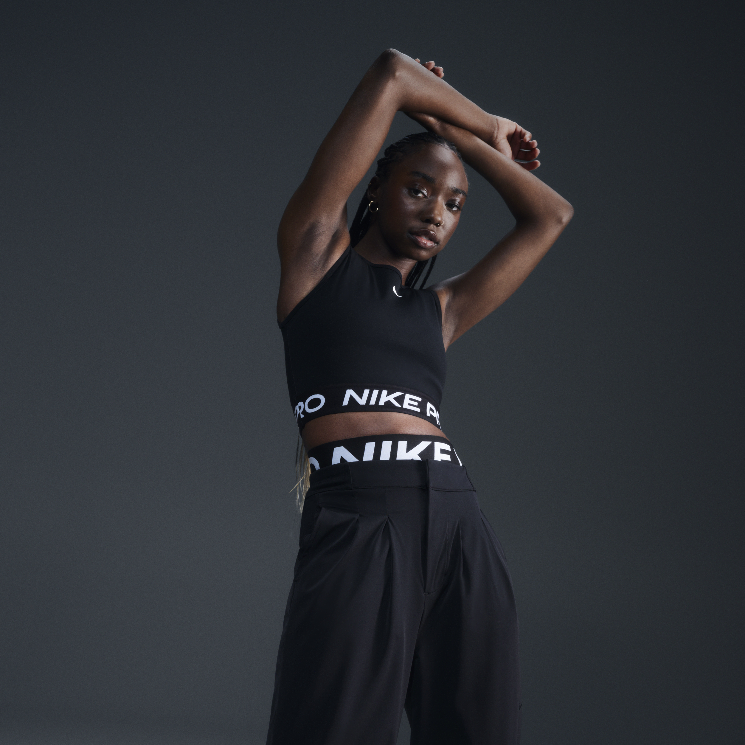 Débardeur court Nike Pro Dri-FIT pour femme - Noir