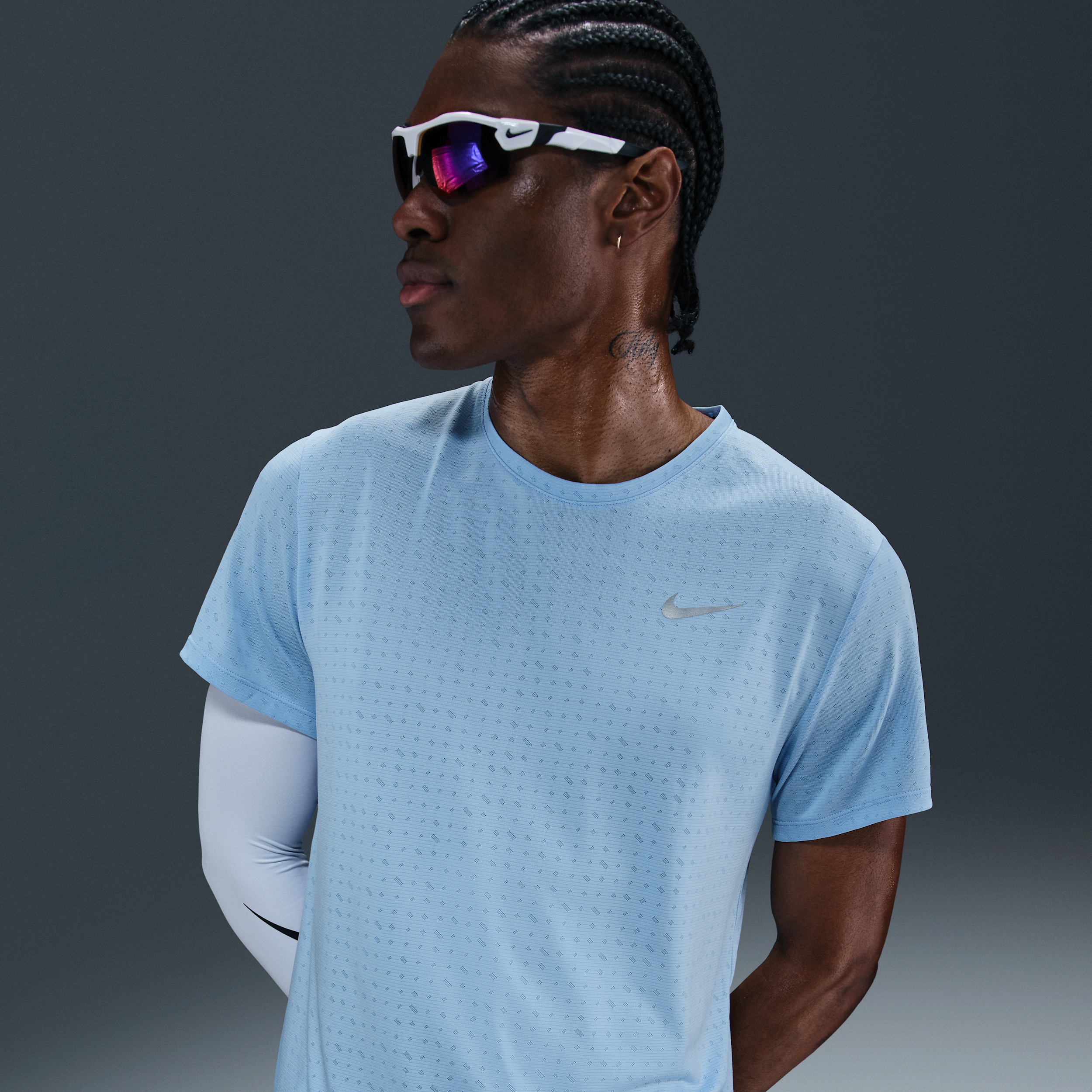Nike Miler Breathe Men's Dri-FIT Short-Sleeve Running Top - Blue - Sustainable Materials