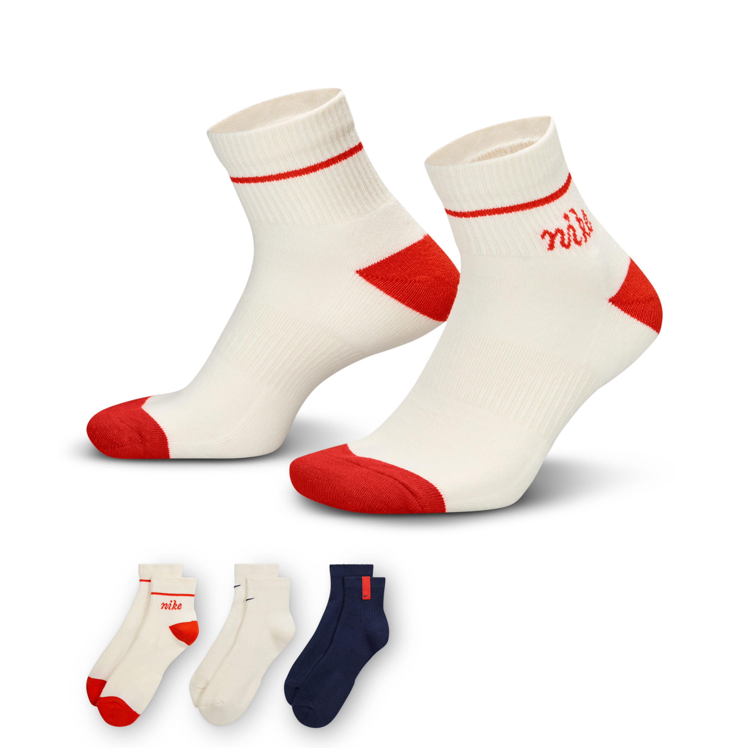 Thumbnail - Nike Everyday Plus gepolsterte Knöchelsocken (3 Paar) - Multi-Color