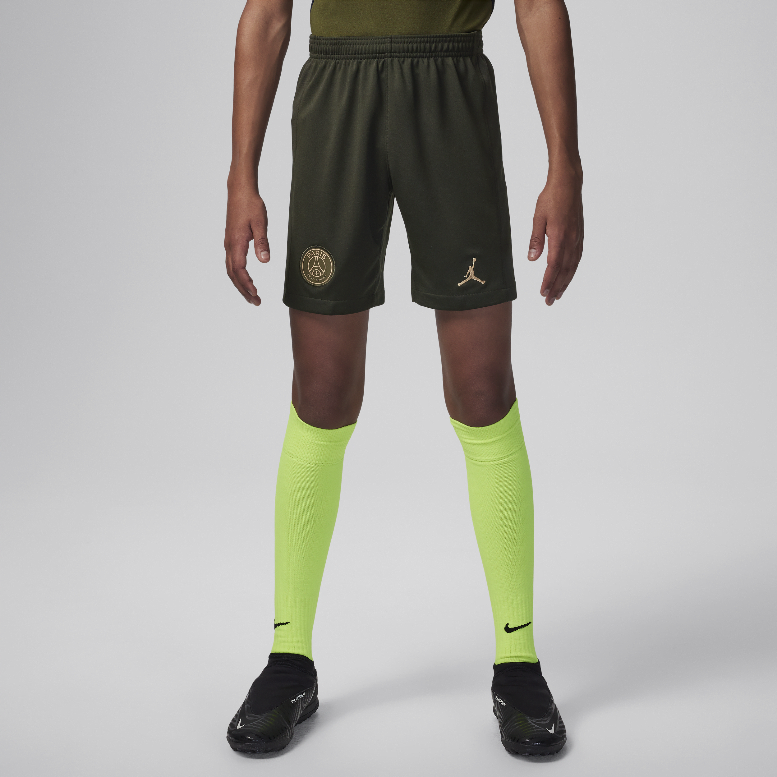Nike Paris Saint-Germain 2023 24 Vierde Replica voetbalshorts met Dri-FIT voor kids Groen