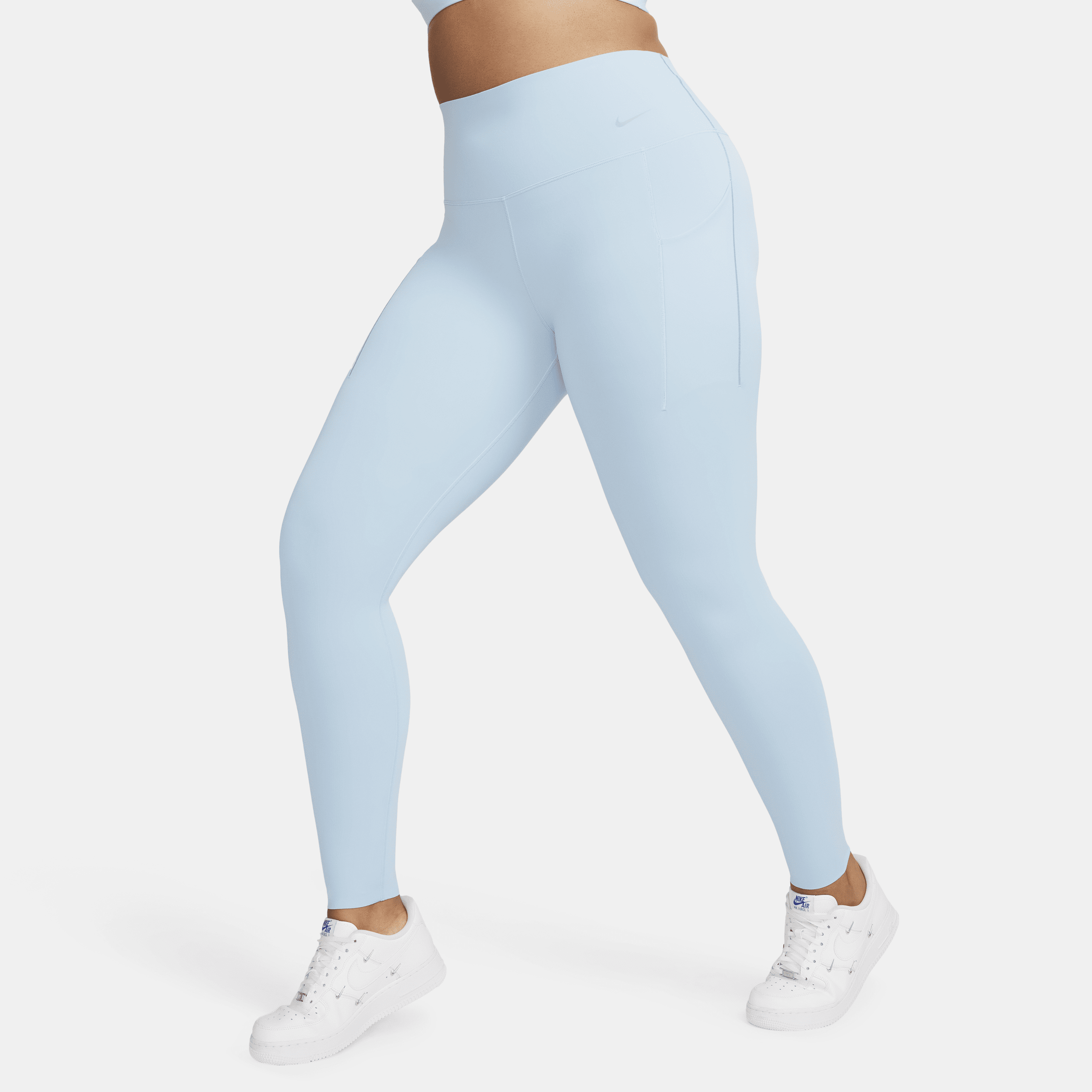 Nike Universa Lange legging met hoge taille zakken en medium ondersteuning voor dames Blauw