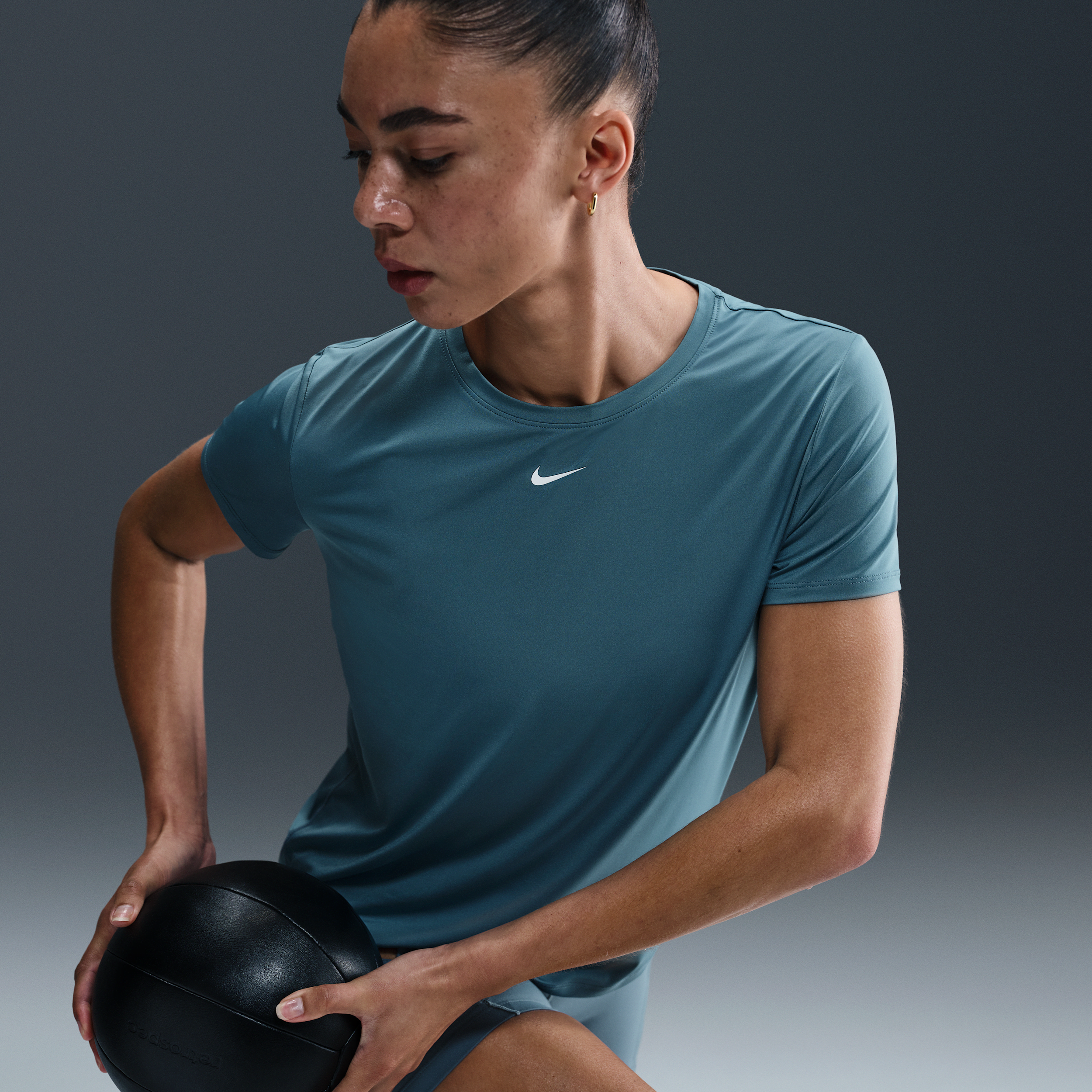 Haut à manches courtes Dri-FIT Nike One Classic pour femme - Bleu