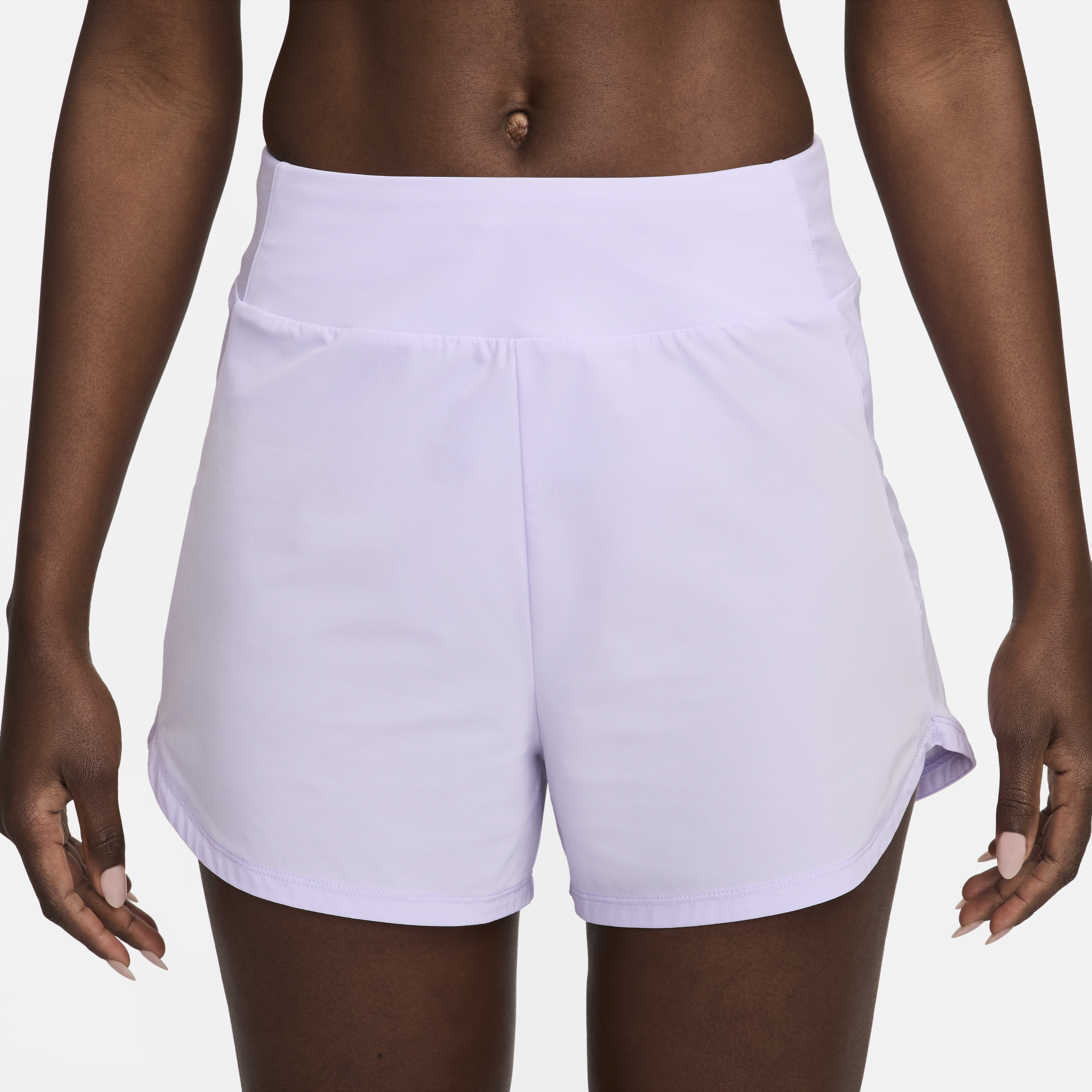 Nike Bliss Dri-FIT fitnessshorts met hoge taille en binnenbroekje voor dames (8 cm) Paars