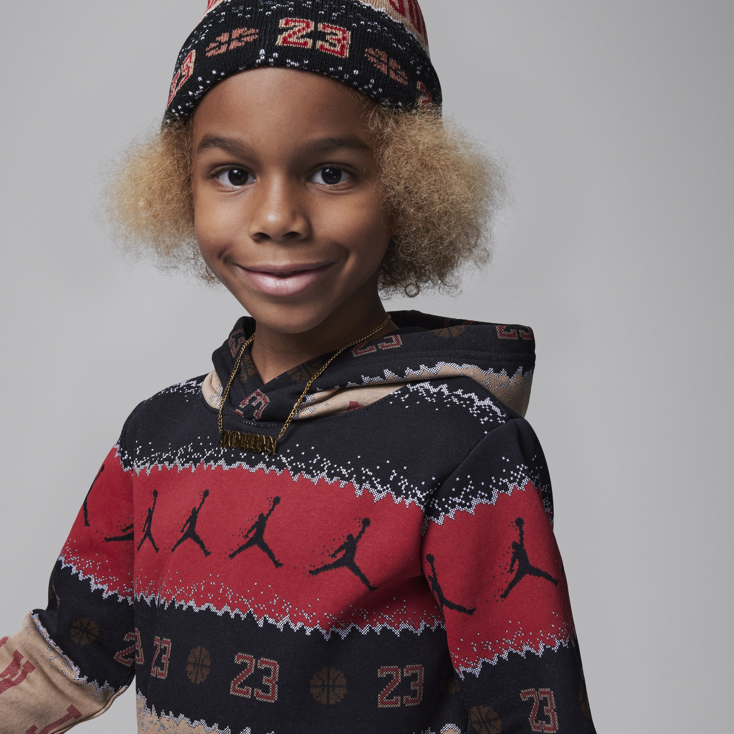 Jordan MJ Holiday tweedelige hoodieset voor kleuters Zwart