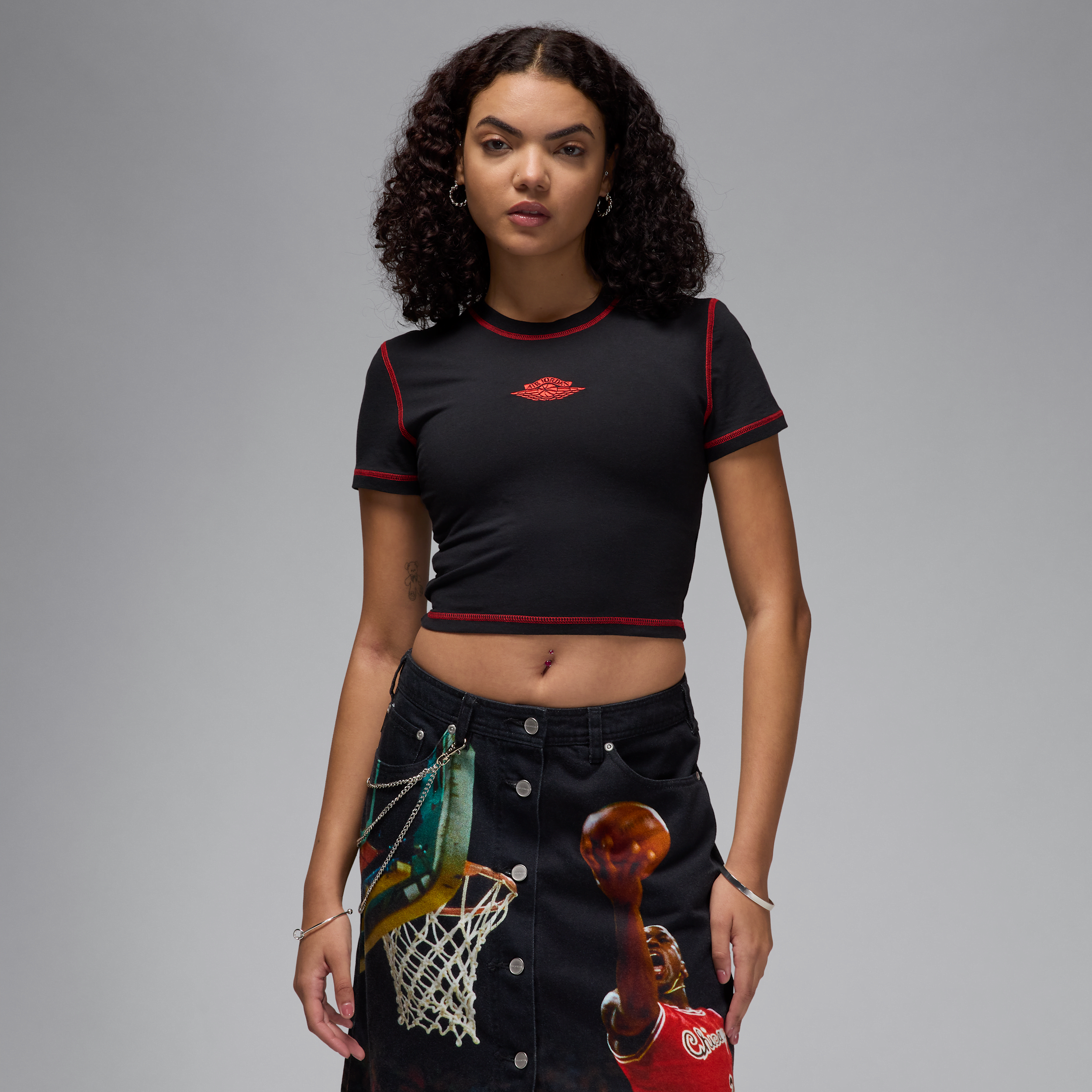 Thumbnail - Jordan Rare Air Kurzarm-T-Shirt mit verkürztem Schnitt (Damen) - Schwarz