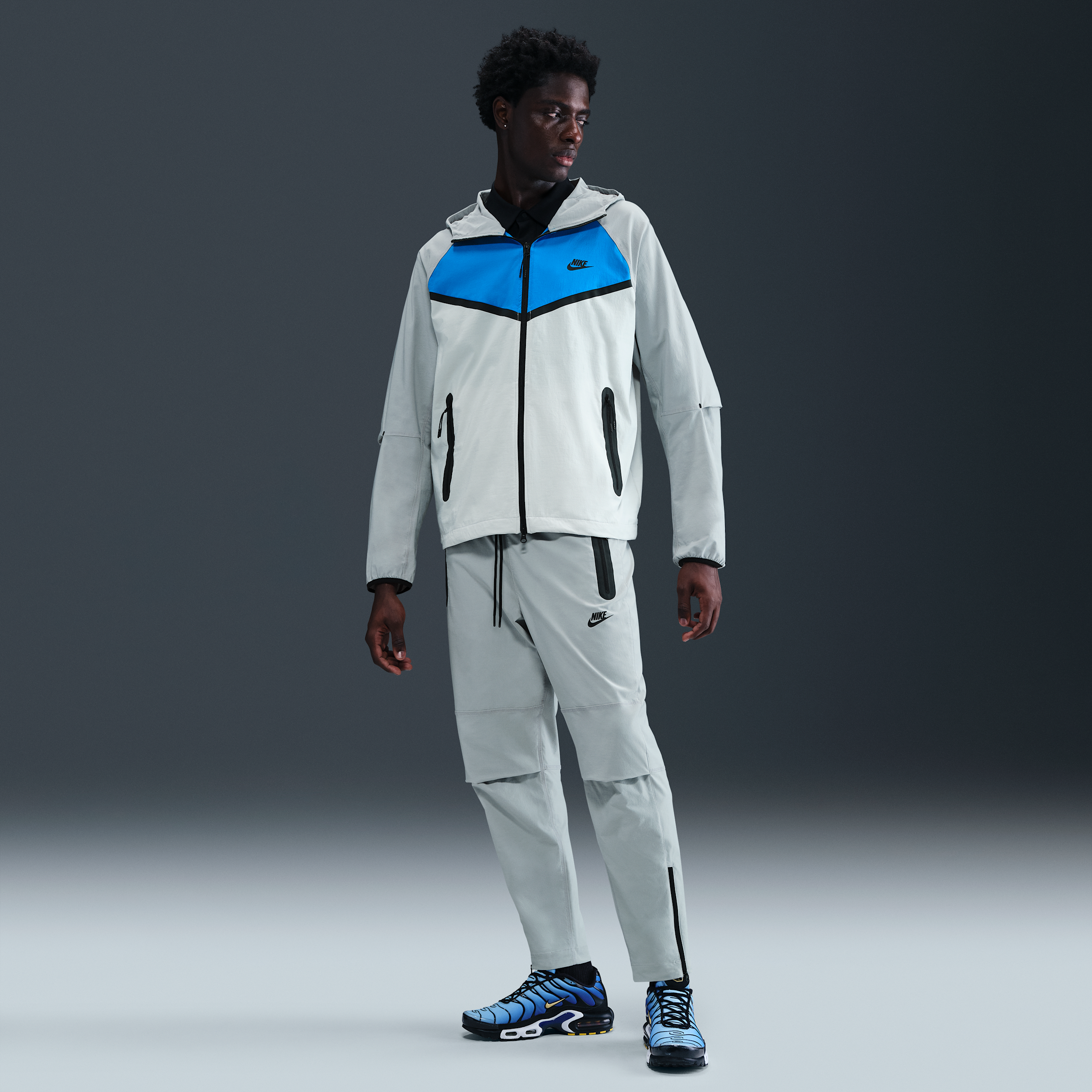 Thumbnail - Nike Tech Webhose mit offenem Saum (Herren) - Grau