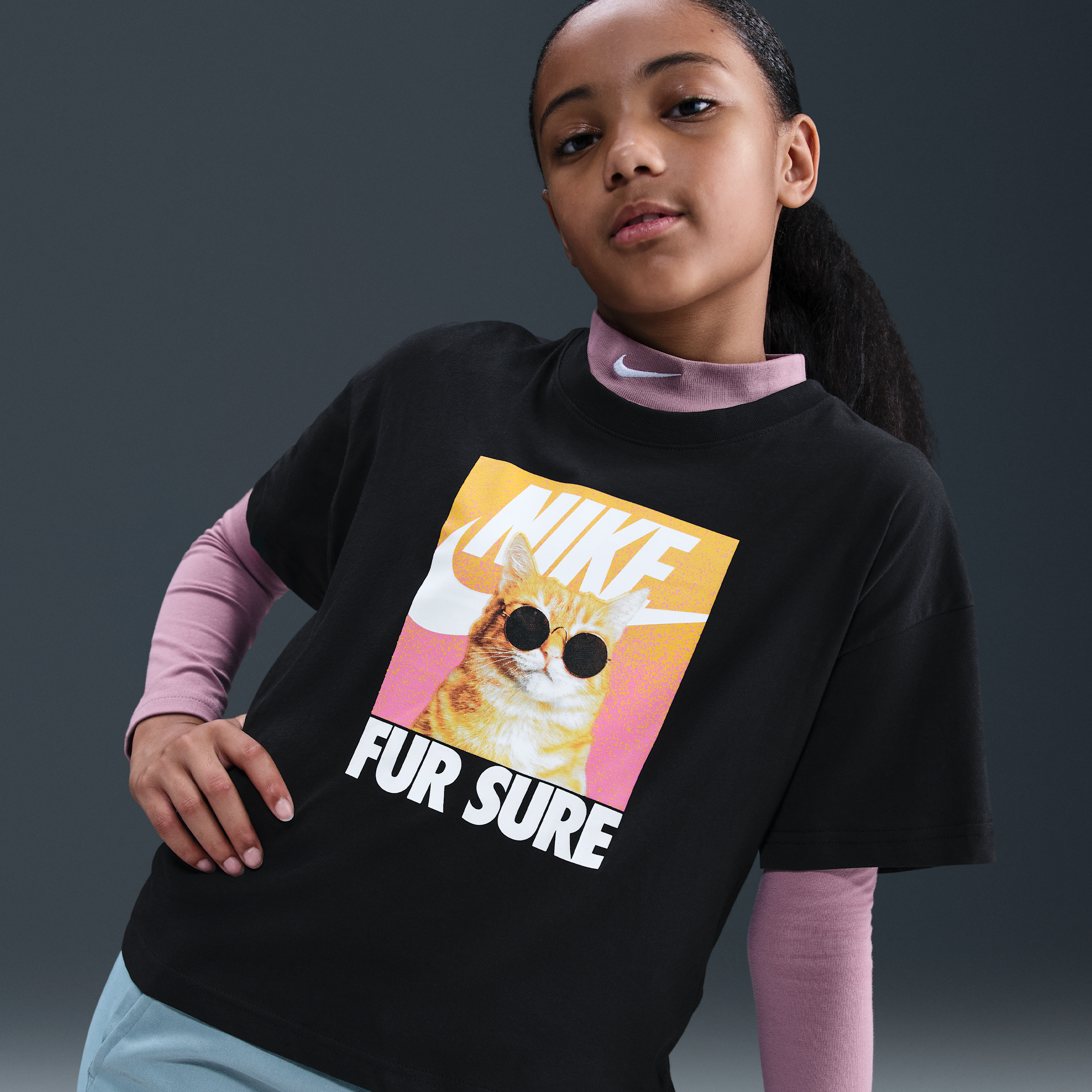 Thumbnail - Nike T-Shirt (ältere Kinder, Mädchen) - Schwarz