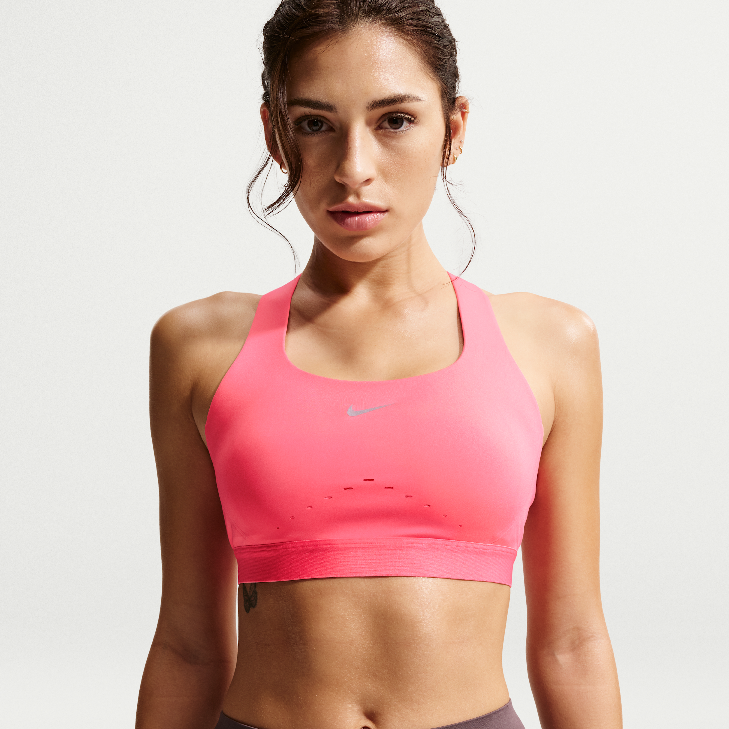 Nike Swift Womens High-Support Lightly Lined Sports Bra - Pink - Polyester/Elastane