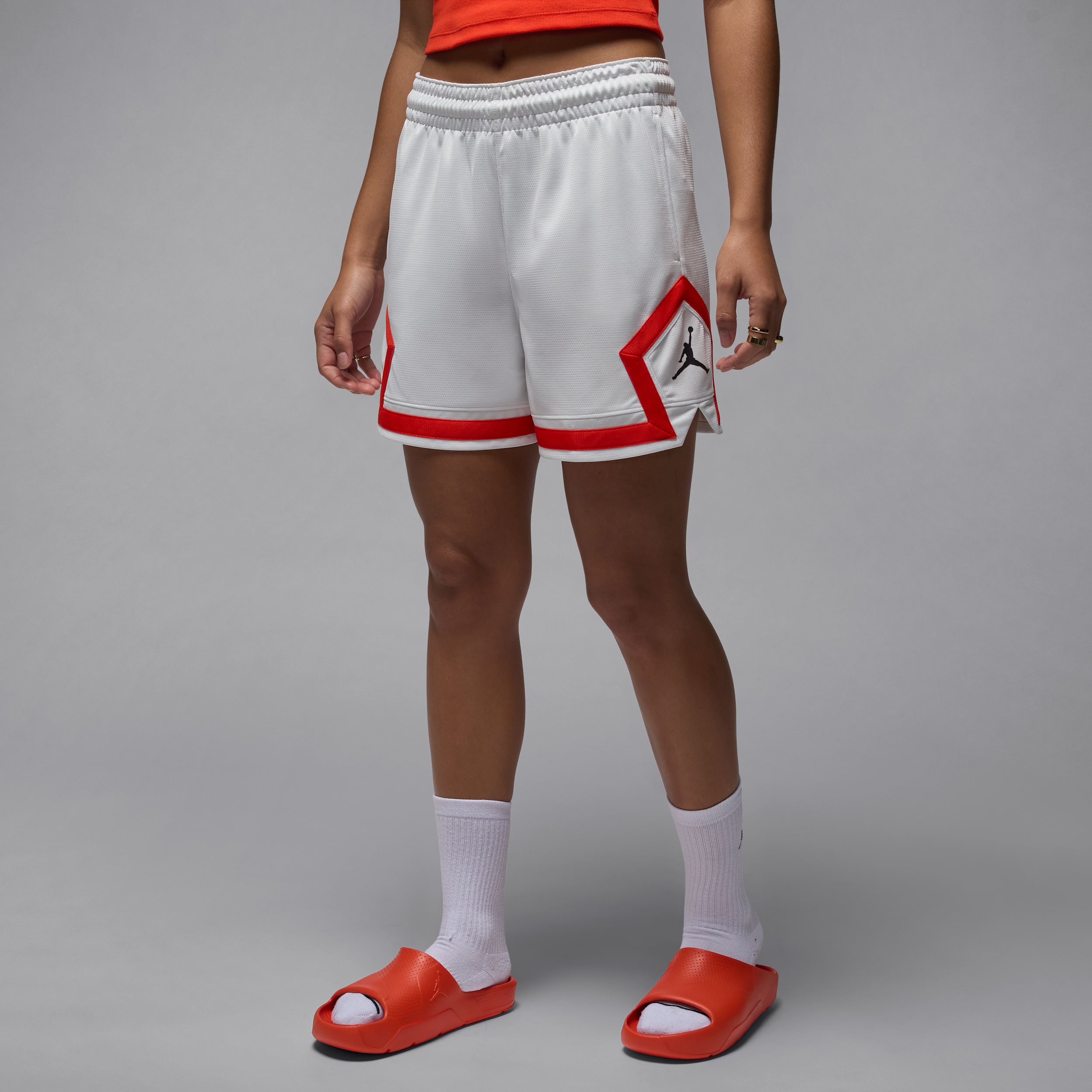 Thumbnail - Jordan Sport Quai 54 Diamond Shorts (Damen, ca. 10 cm) - Weiß