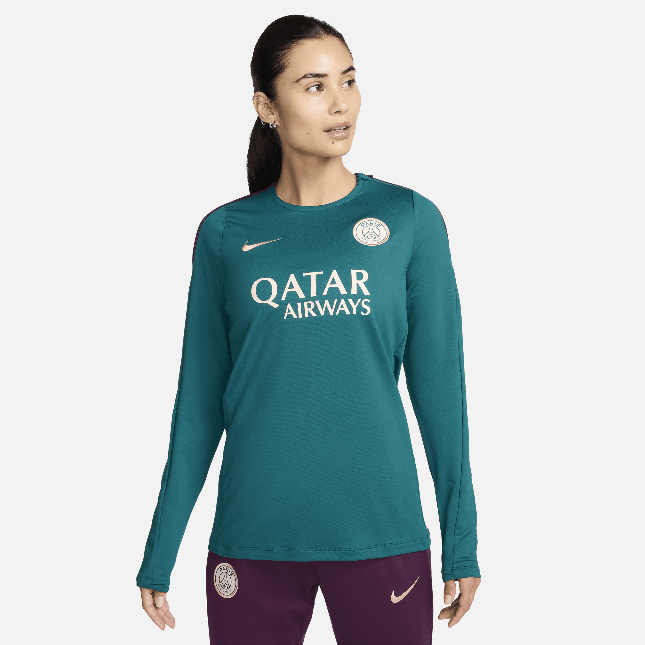 Haut de foot en maille à col ras-du-cou Nike Dri-FIT Paris Saint-Germain Strike pour femme - Vert