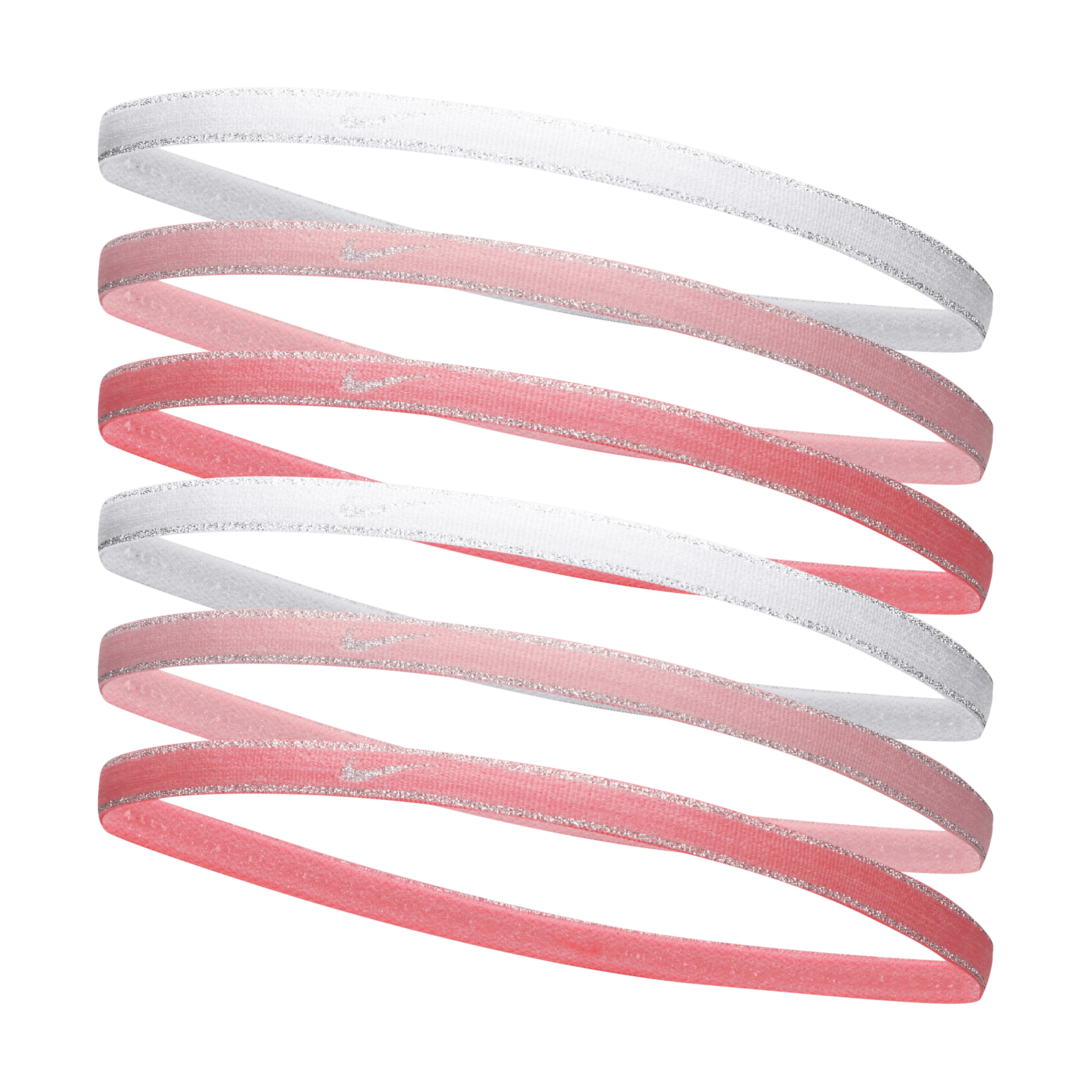 Nike Swoosh Sport Metallic haarband (6 stuks) Roze
