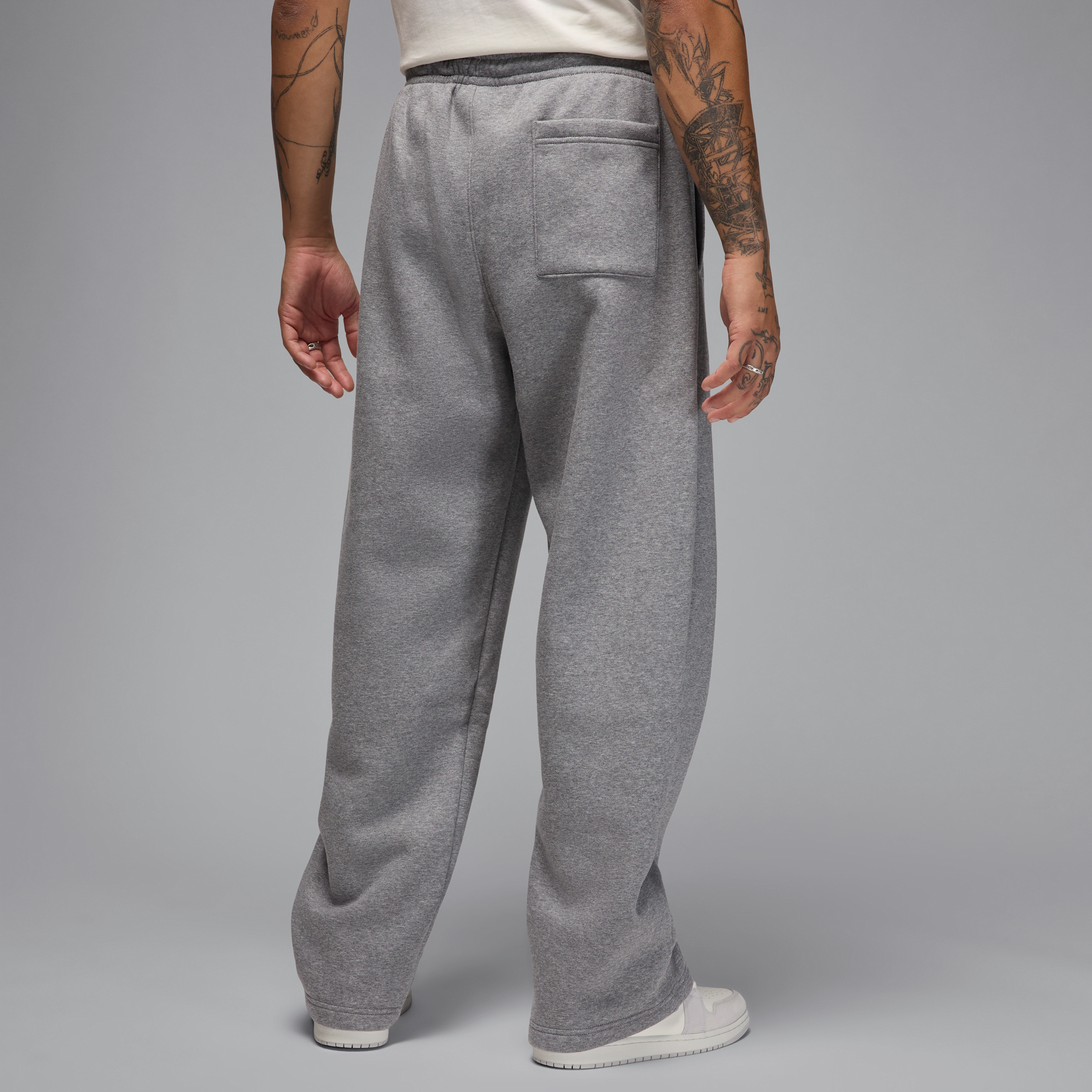 Thumbnail - Jordan Brooklyn Fleece Oversize-Hose mit offenem Saum (Herren) - Grau