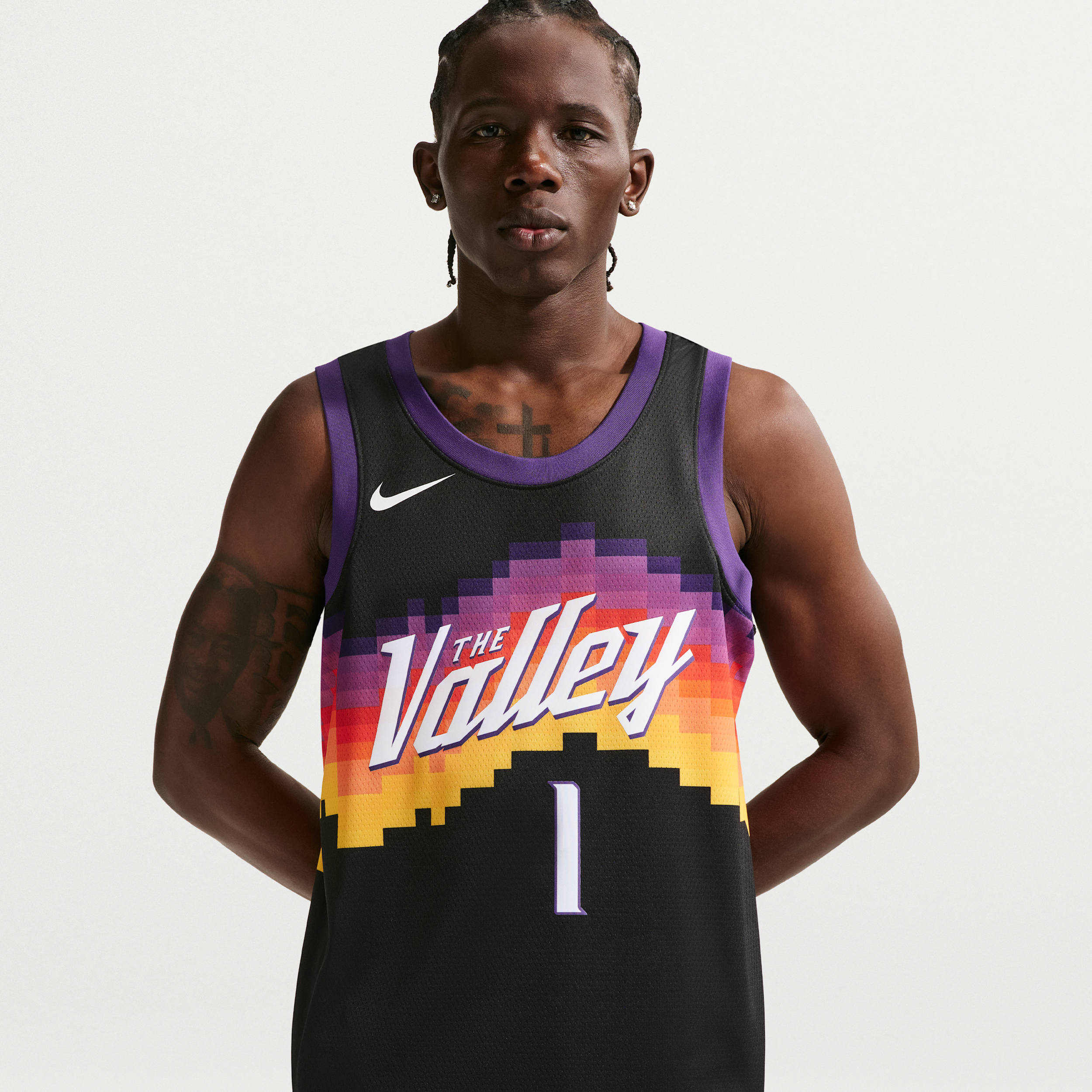 Thumbnail - Devin Booker Phoenix Suns City Edition Nike NBA Swingman Trikot für Herren - Schwarz