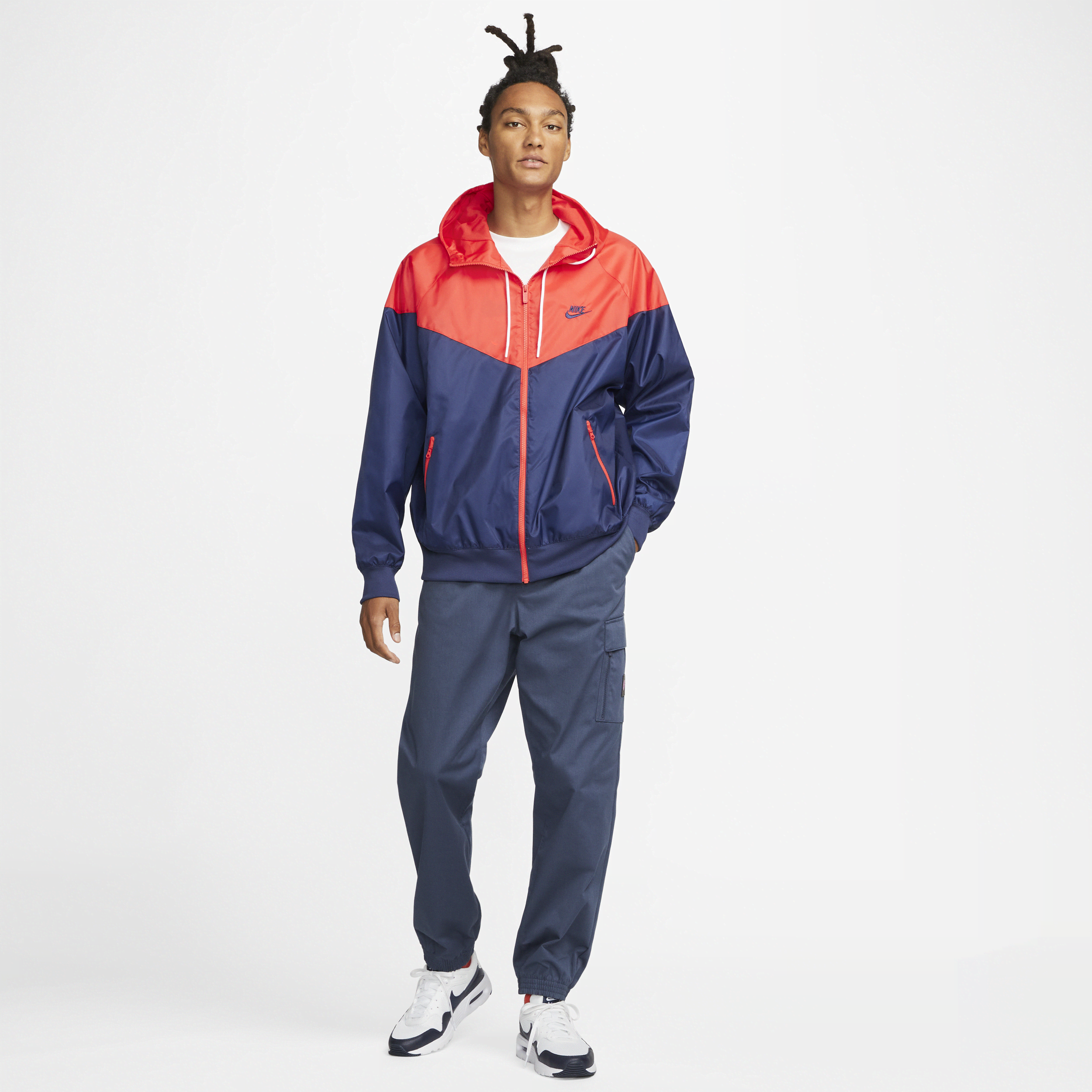 nike windrunner red blue