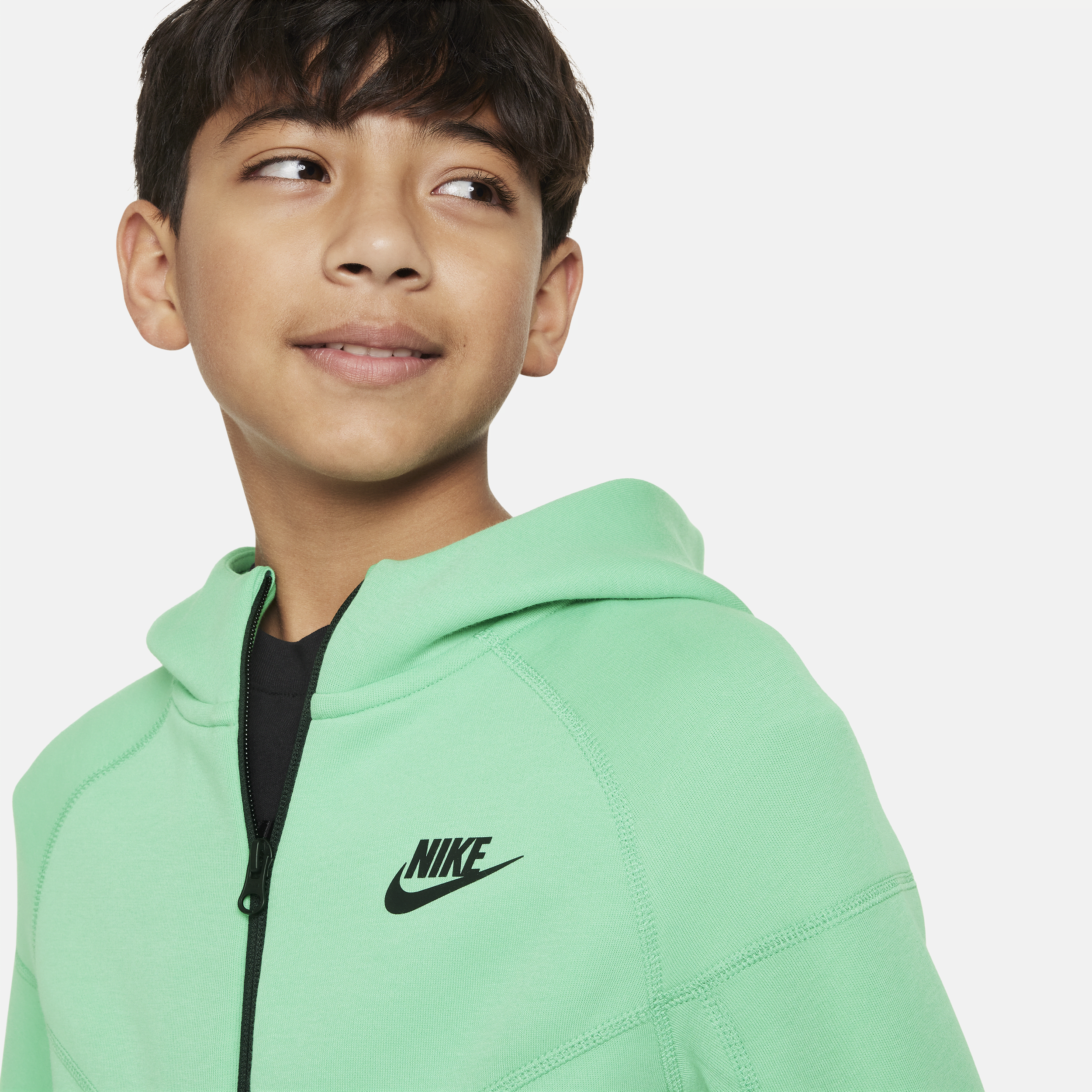 Nike Sportswear Tech Fleece Hoodie met rits voor jongens Groen