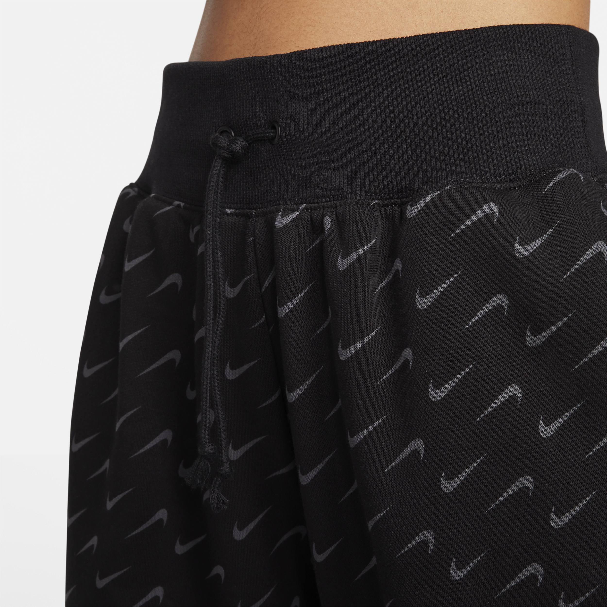 Nike Sportswear Phoenix Fleece oversized joggingbroek met print voor dames Zwart
