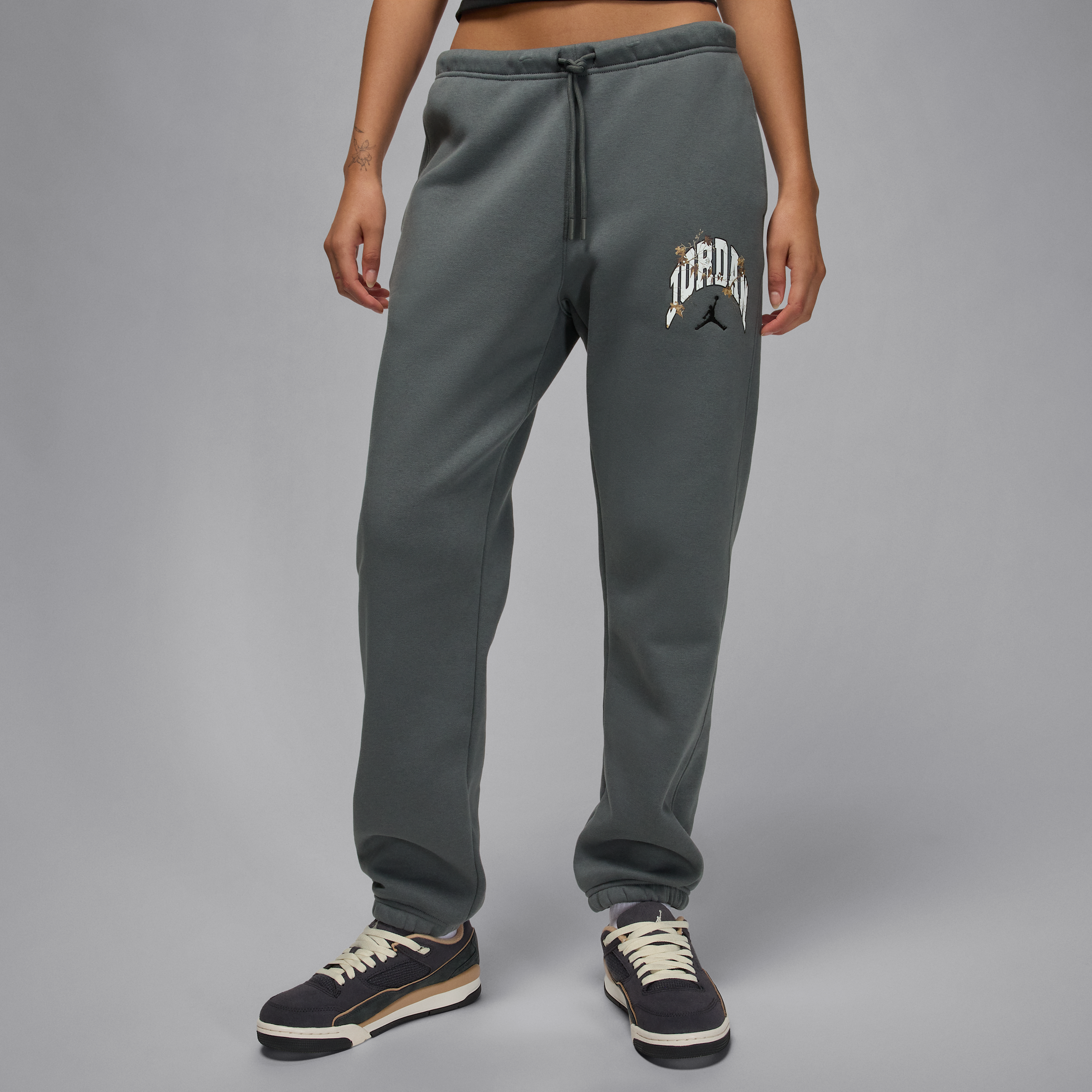 Nike Jordan Brooklyn Fleece Womens Realtree Trousers - Grey - Cotton/Polyester